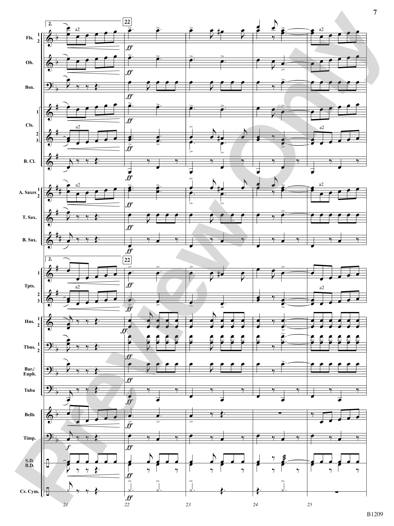 Tenth Regiment March: Concert Band Conductor Score & Parts