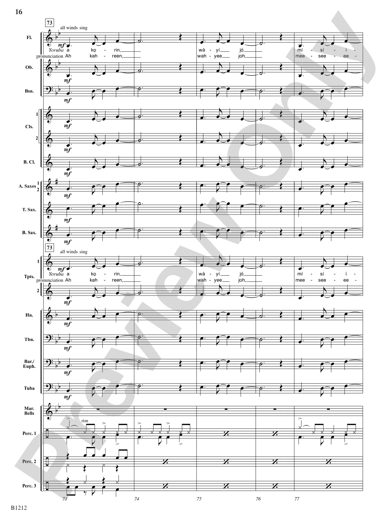 Juju Dance: Concert Band Conductor Score & Parts