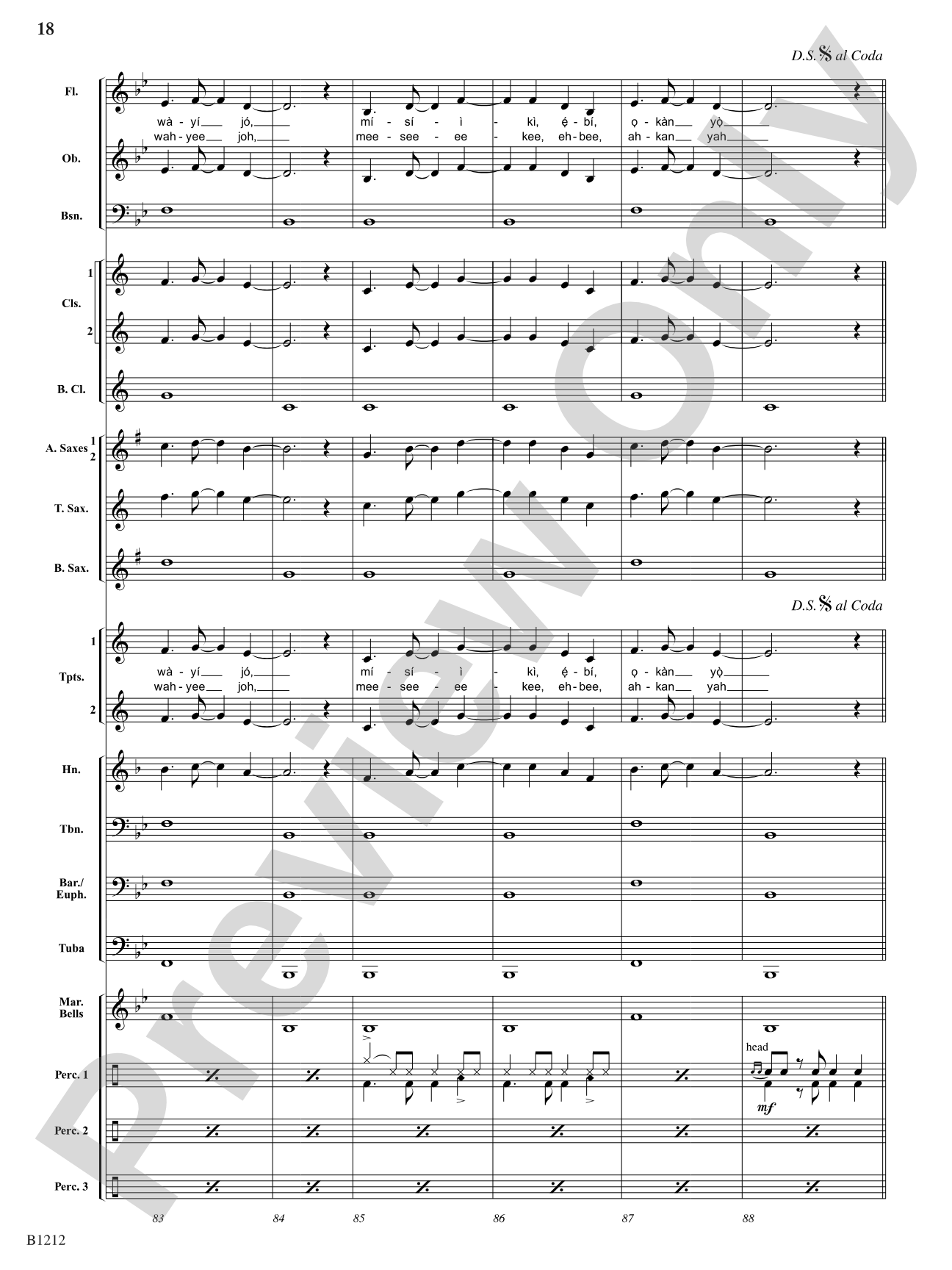 Juju Dance: Concert Band Conductor Score & Parts