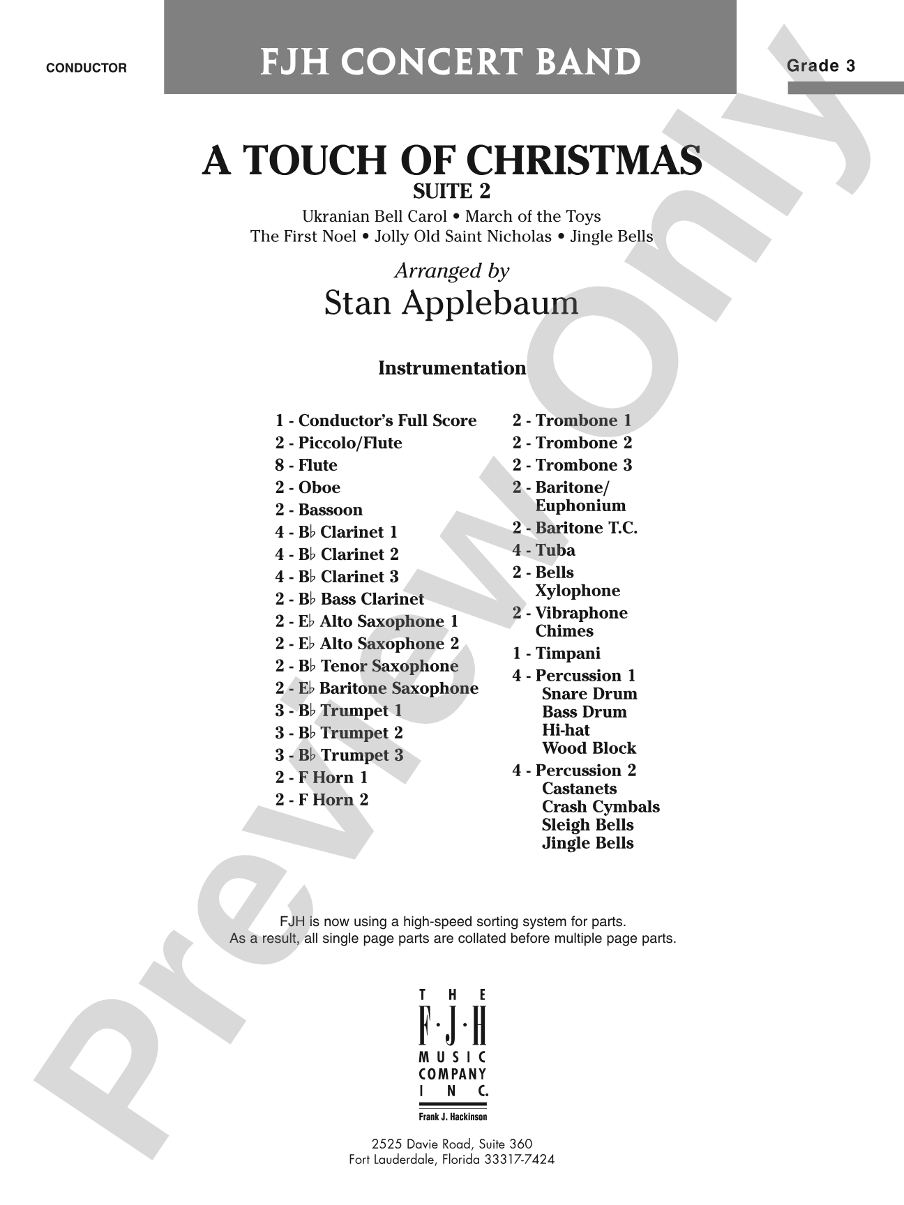 A Touch of Christmas: Suite 2: Concert Band Conductor Score & Parts