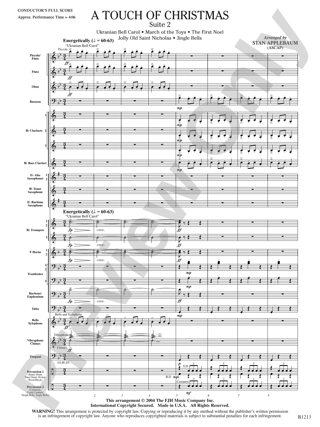 A Touch of Christmas: Suite 2: Concert Band Conductor Score & Parts