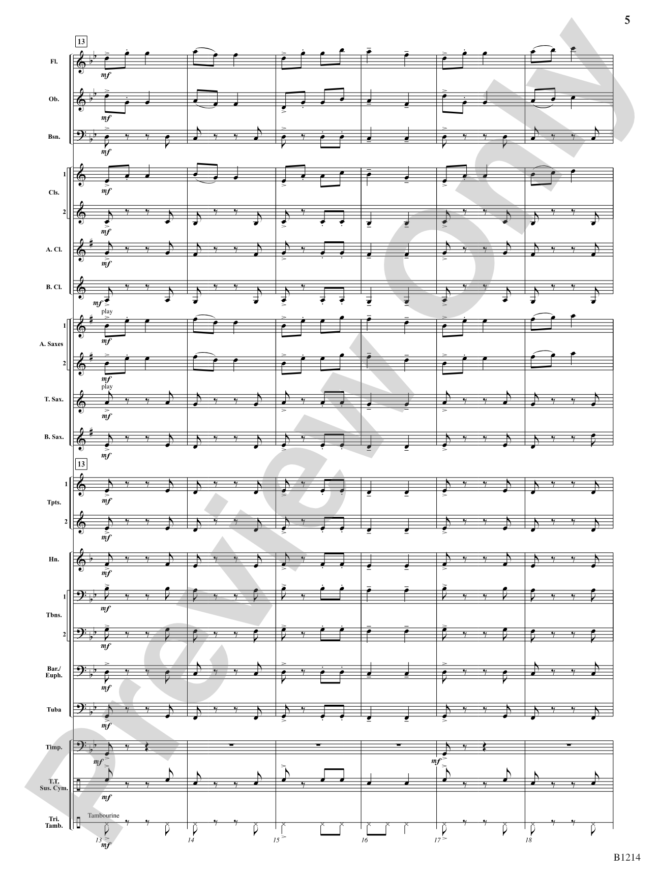 Dance at the Lake of Miramoor: Concert Band Conductor Score & Parts