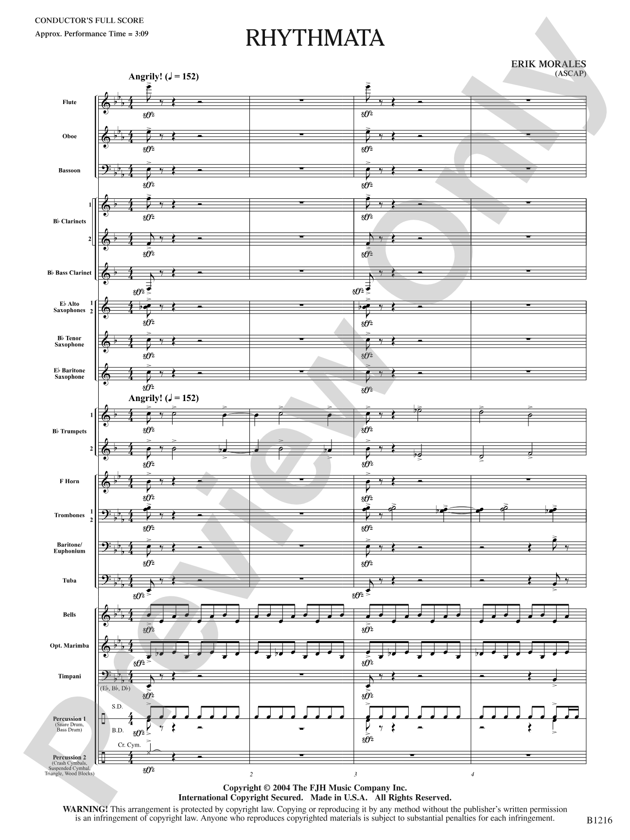 Rhythmata: Concert Band Conductor Score & Parts
