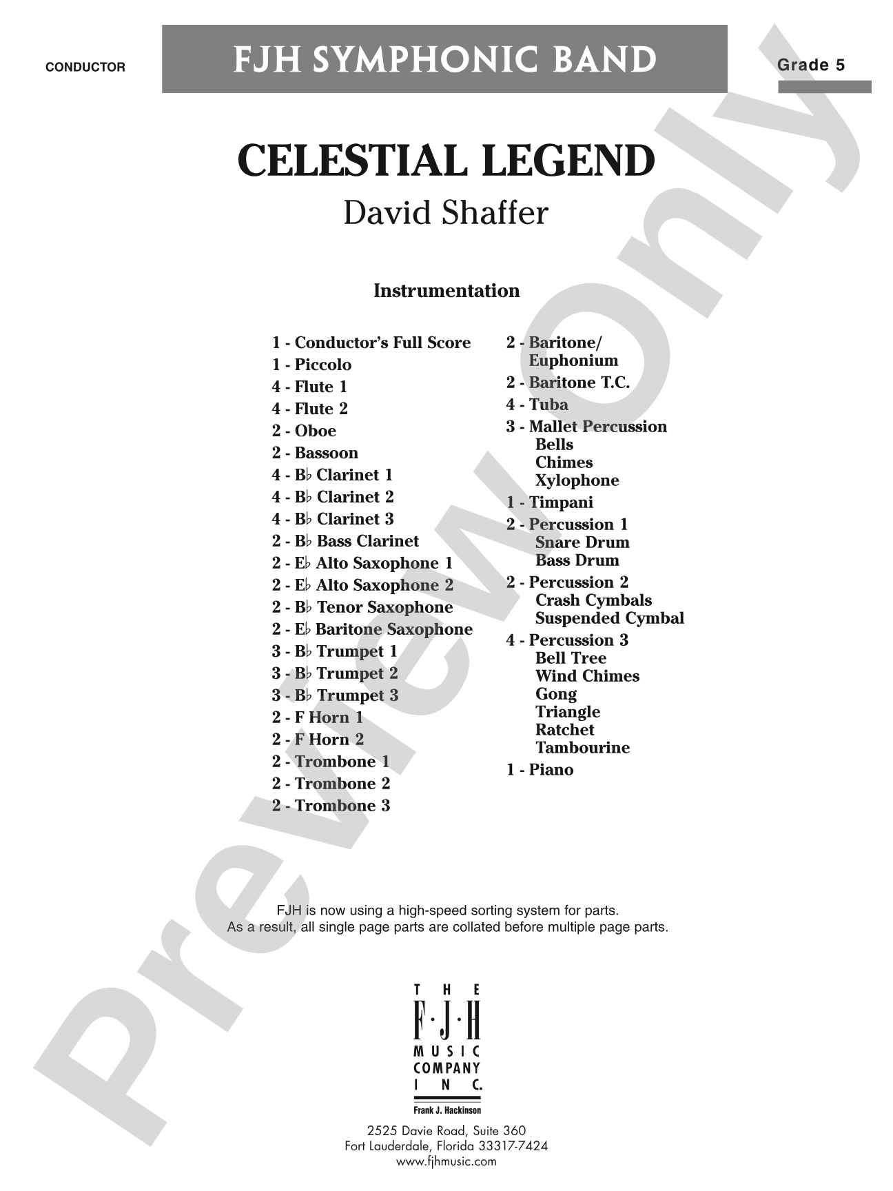 Celestial Legend: Concert Band Conductor Score & Parts