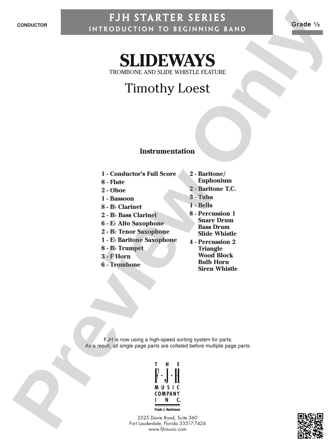 Slideways: Concert Band Conductor Score & Parts