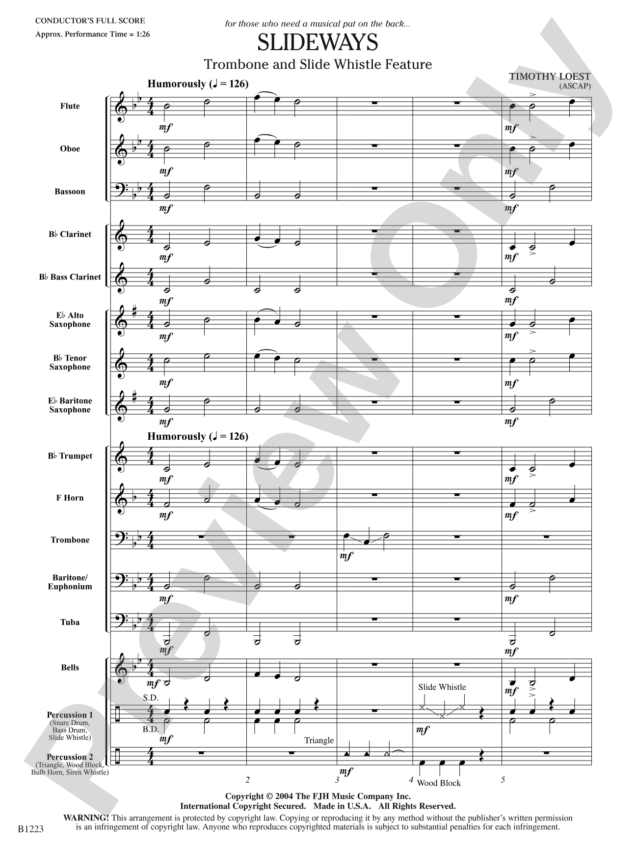 Slideways: Concert Band Conductor Score & Parts