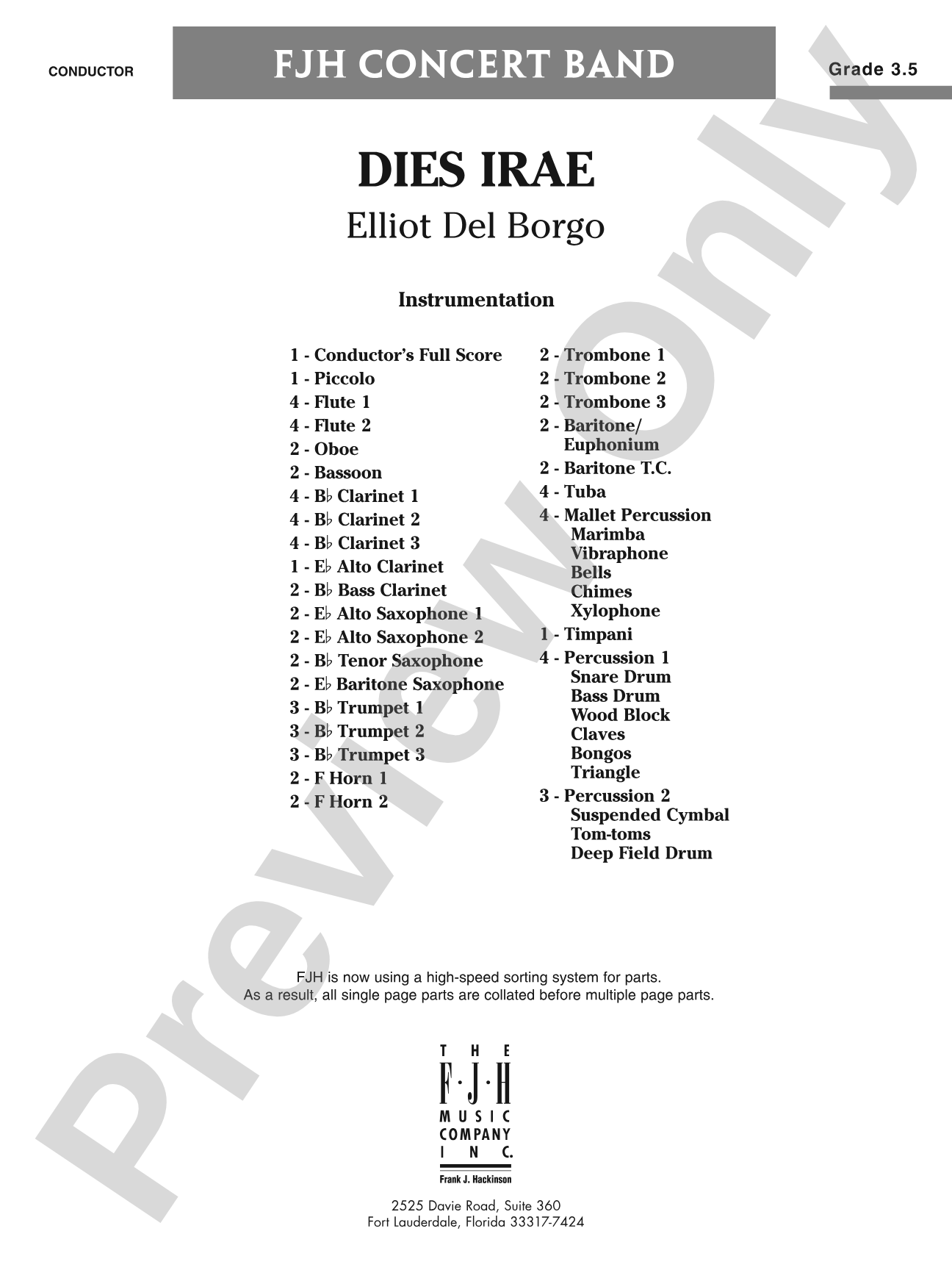 Dies Irae: Concert Band Conductor Score & Parts
