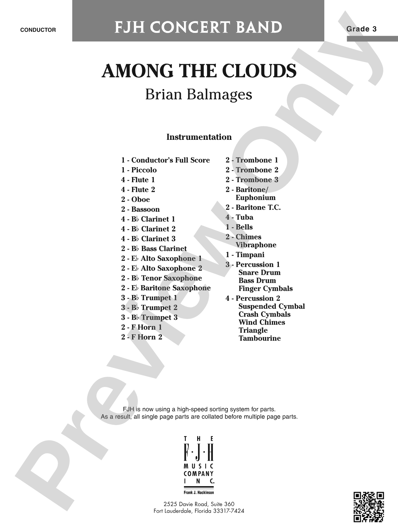 Among the Clouds: Concert Band Conductor Score & Parts