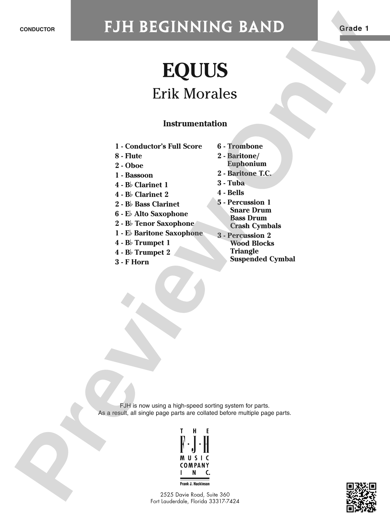 Equus: Concert Band Conductor Score & Parts