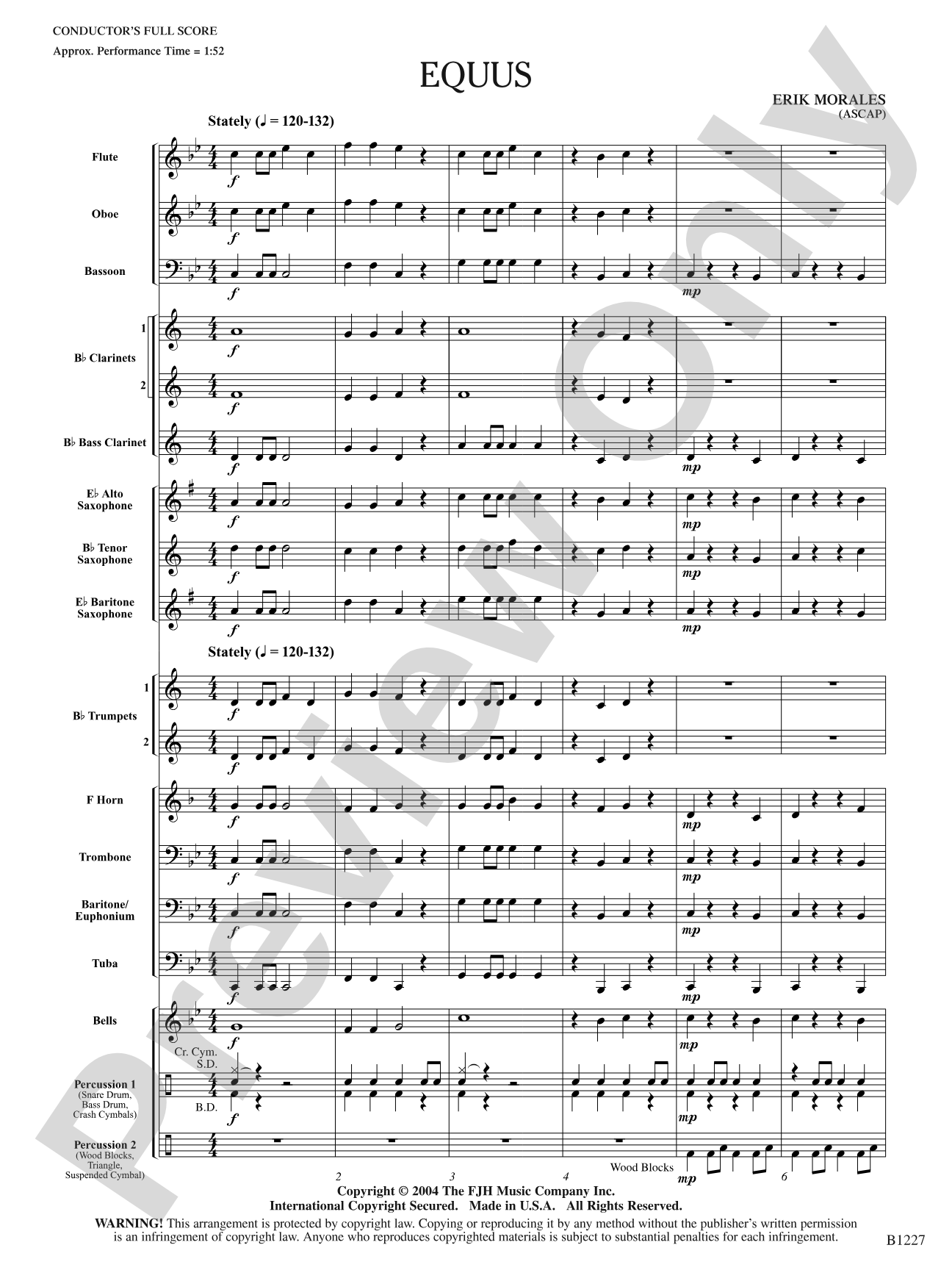 Equus: Concert Band Conductor Score & Parts