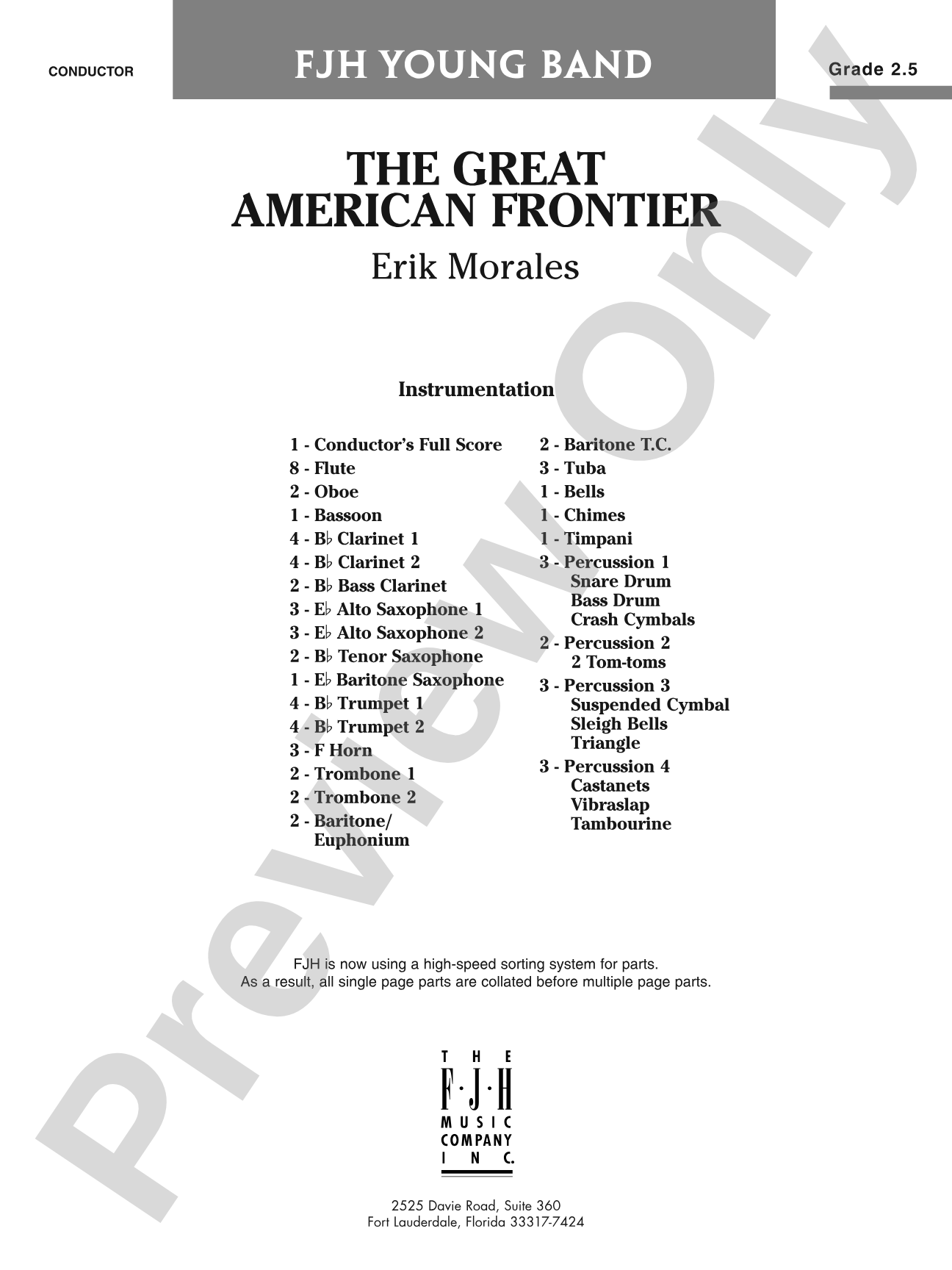 The Great American Frontier: Concert Band Conductor Score & Parts