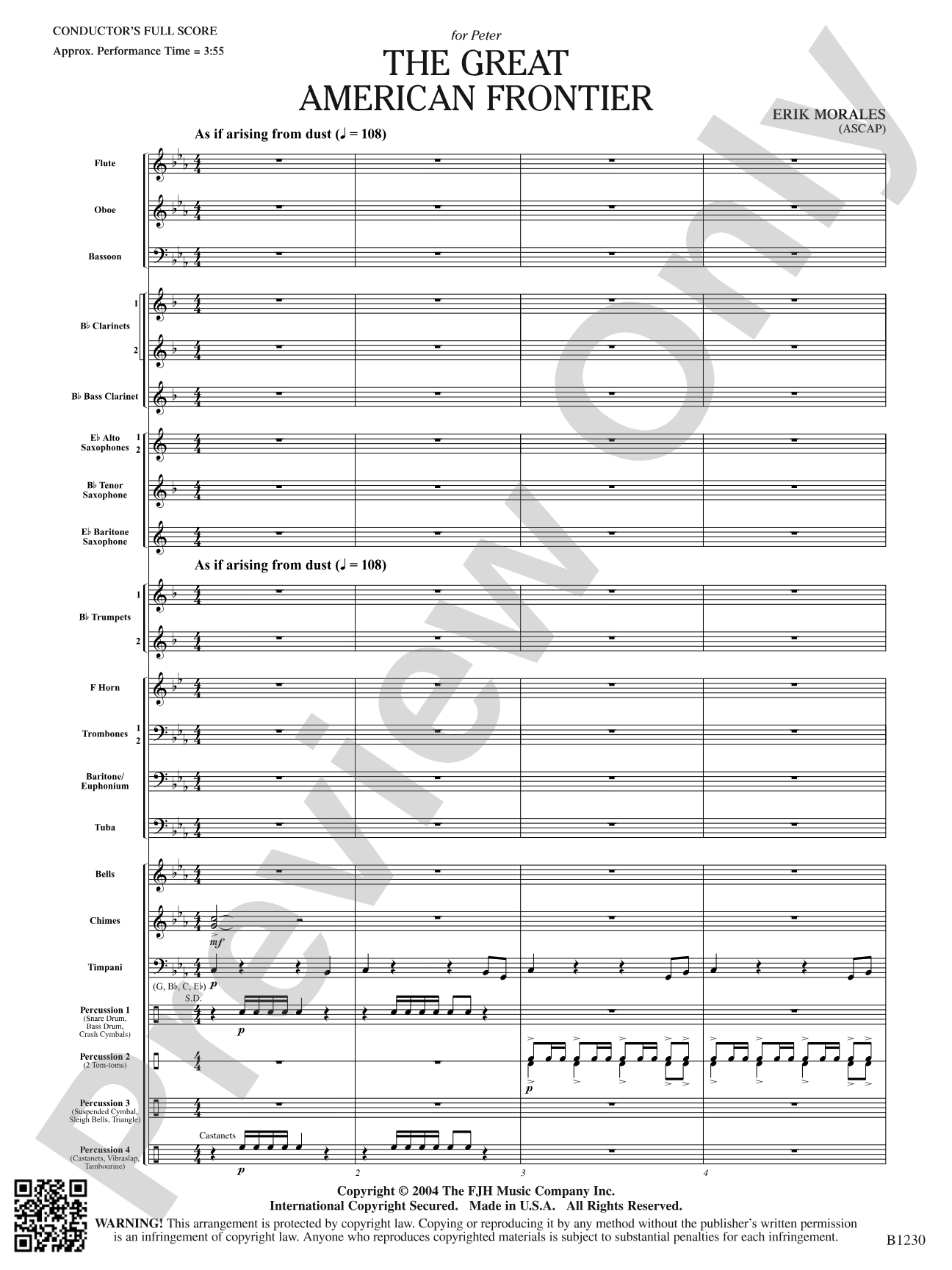 The Great American Frontier: Concert Band Conductor Score & Parts