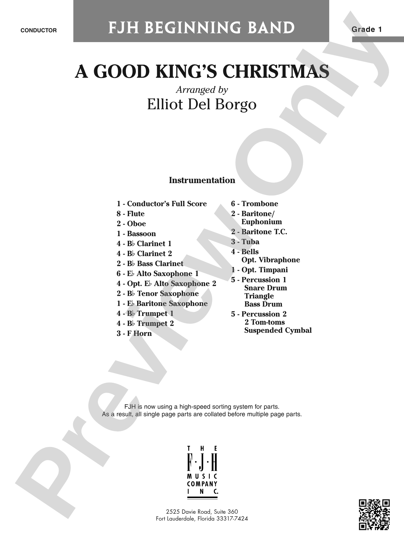 A Good King's Christmas: Concert Band Conductor Score & Parts