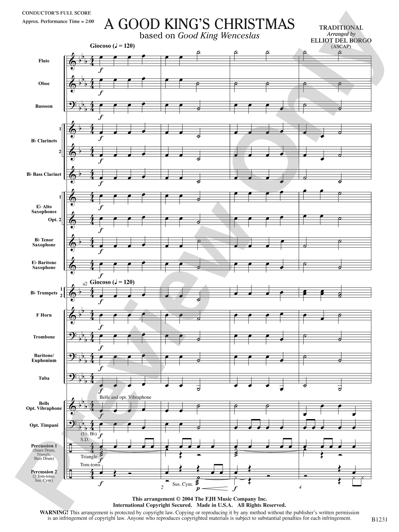 A Good King's Christmas: Concert Band Conductor Score & Parts