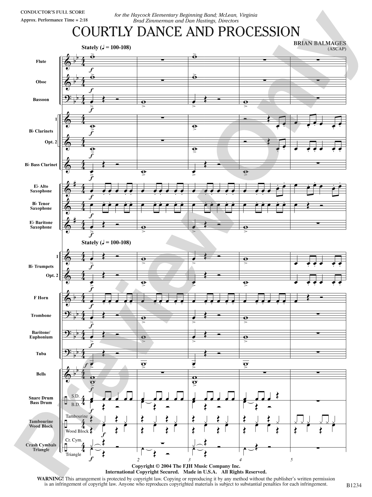 Courtly Dance and Procession: Score