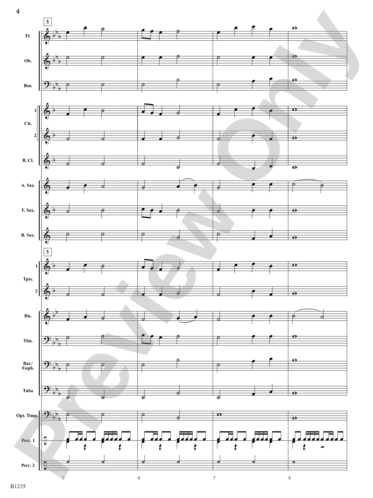 Windermere Overture: Concert Band Conductor Score & Parts