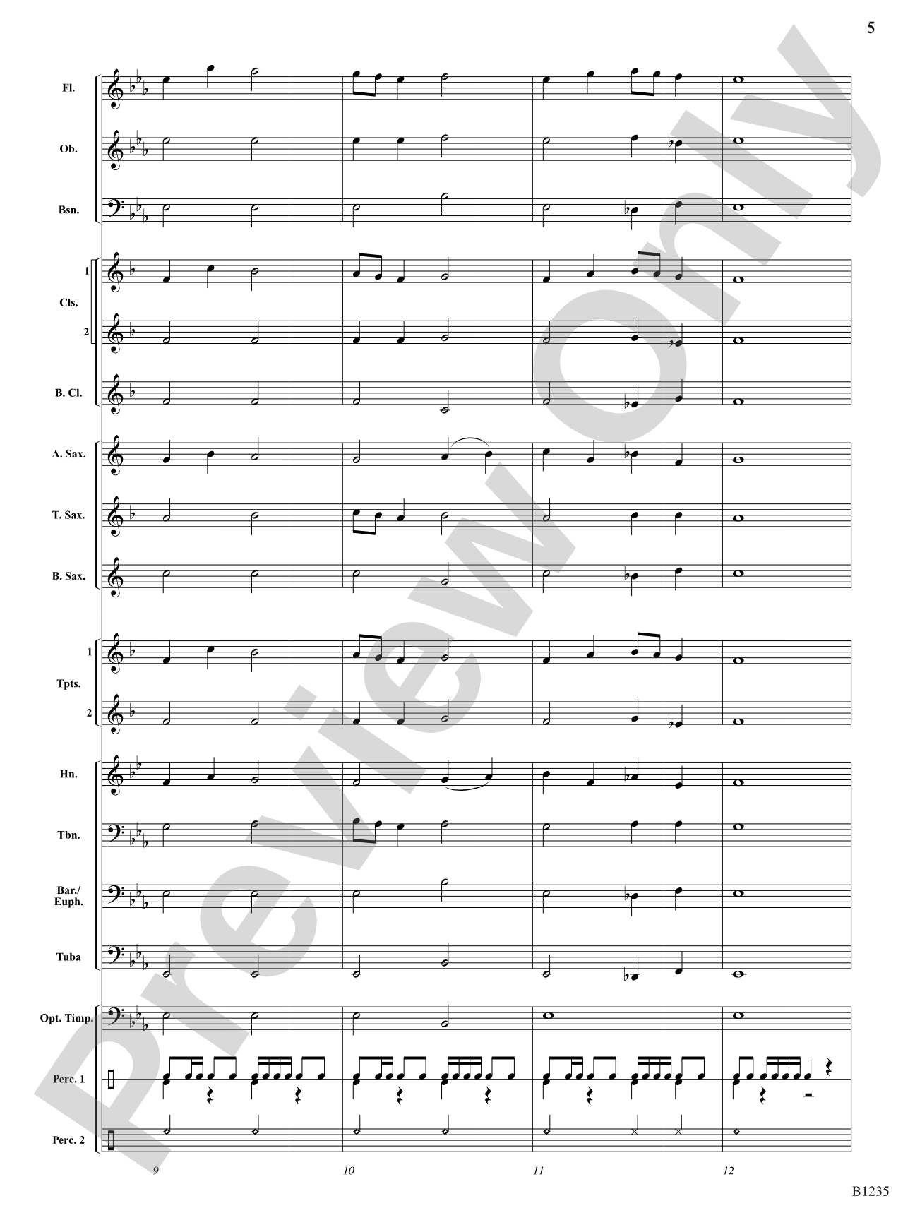 Windermere Overture: Concert Band Conductor Score & Parts