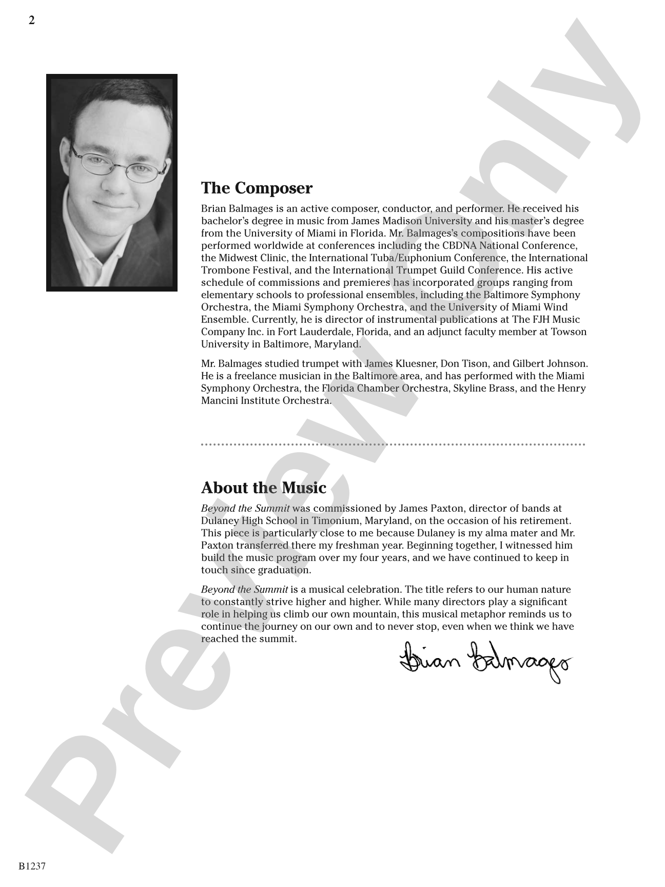 Beyond the Summit: Concert Band Conductor Score & Parts
