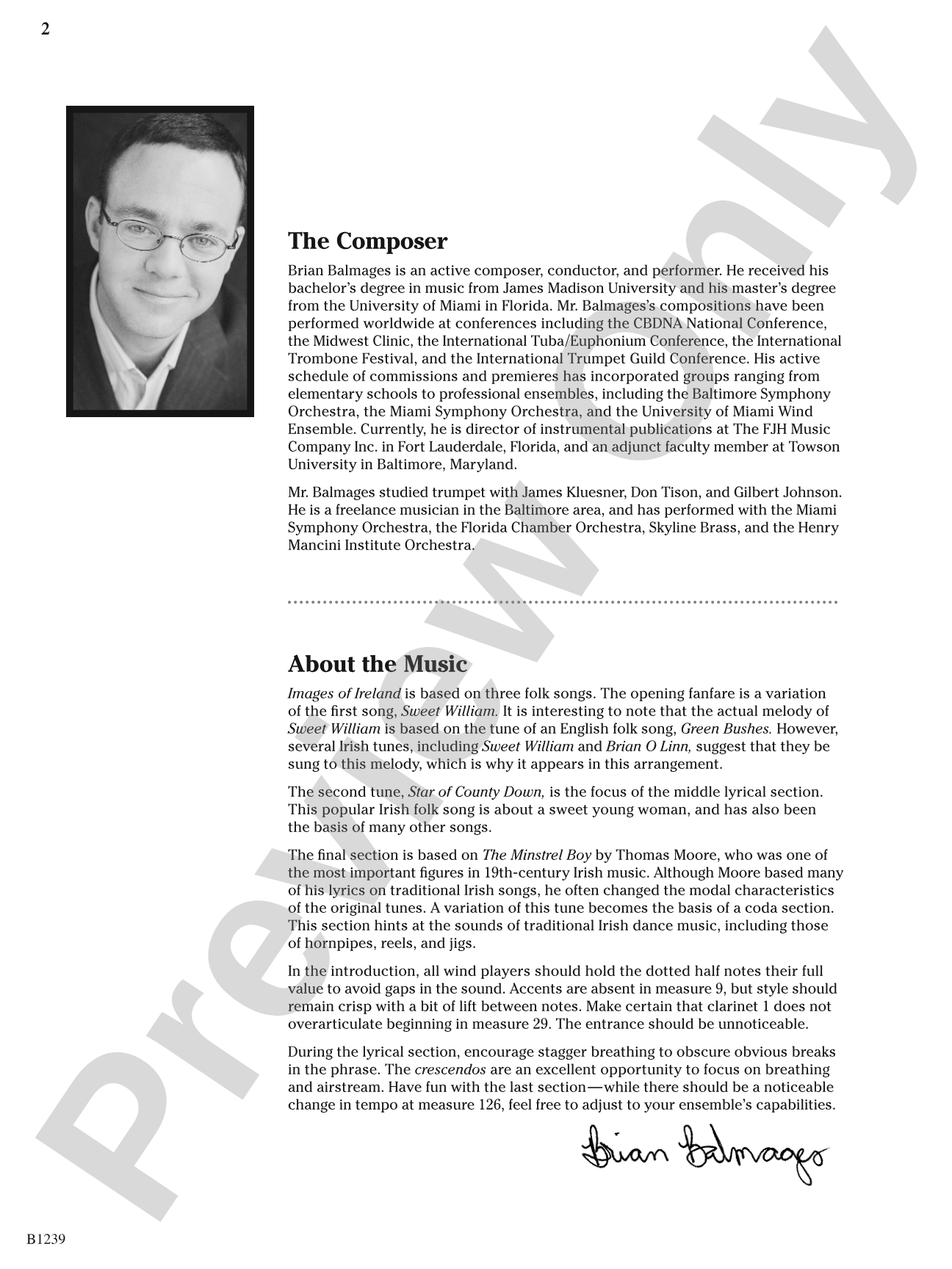 Images of Ireland: Concert Band Conductor Score & Parts