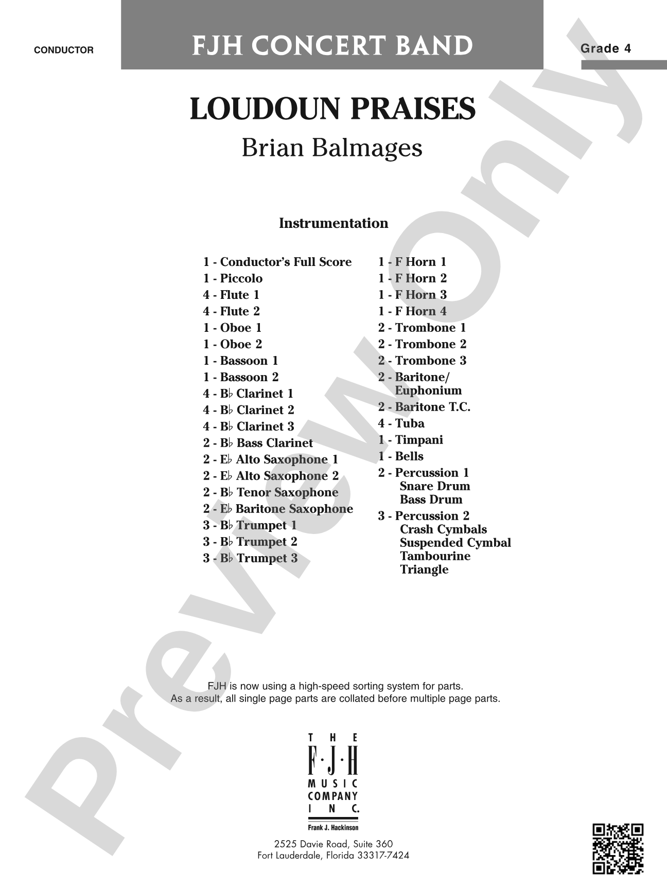Loudoun Praises: Concert Band Conductor Score & Parts