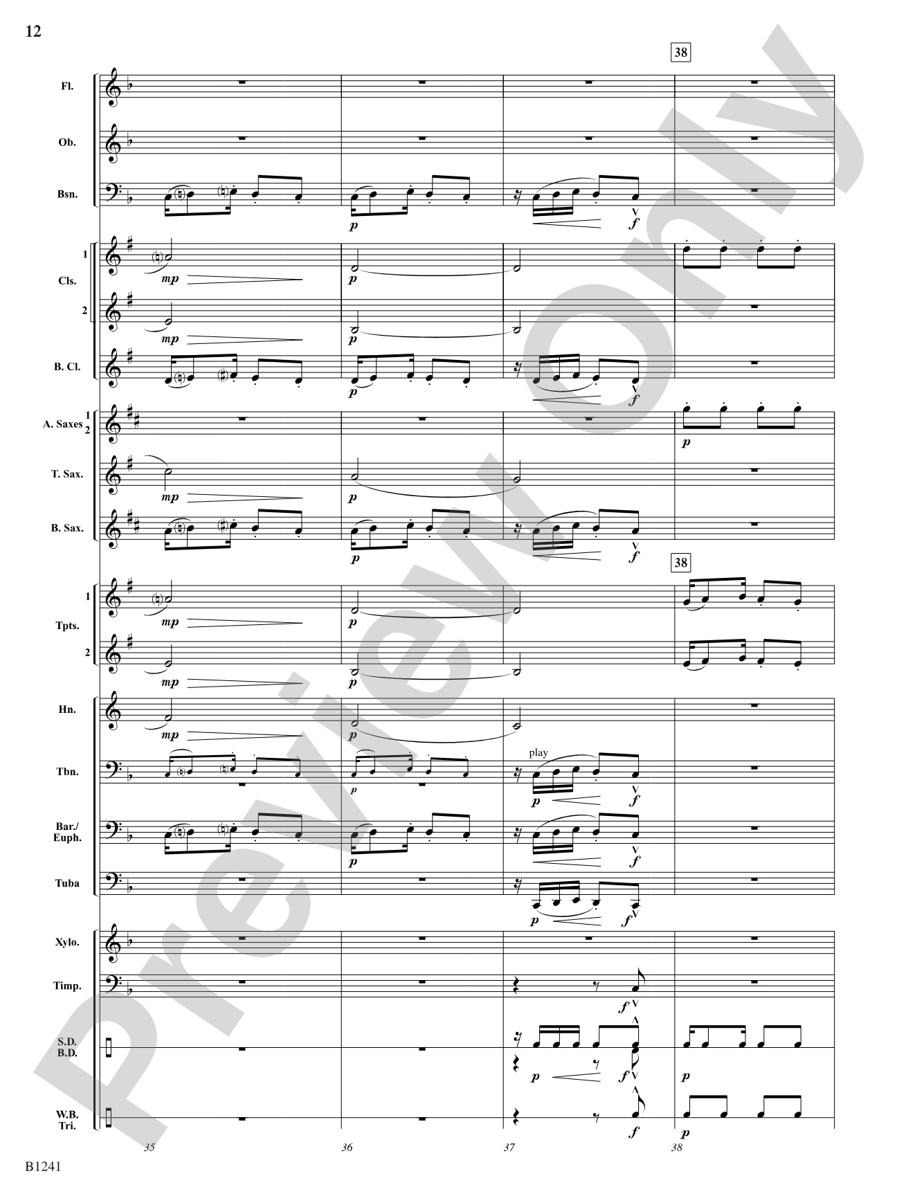 Golliwogg's Cakewalk: Concert Band Conductor Score & Parts