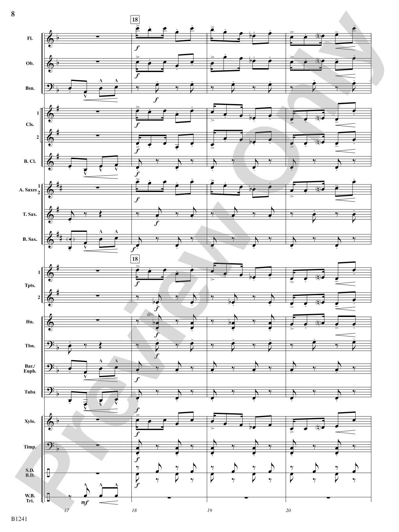 Golliwogg's Cakewalk: Concert Band Conductor Score & Parts