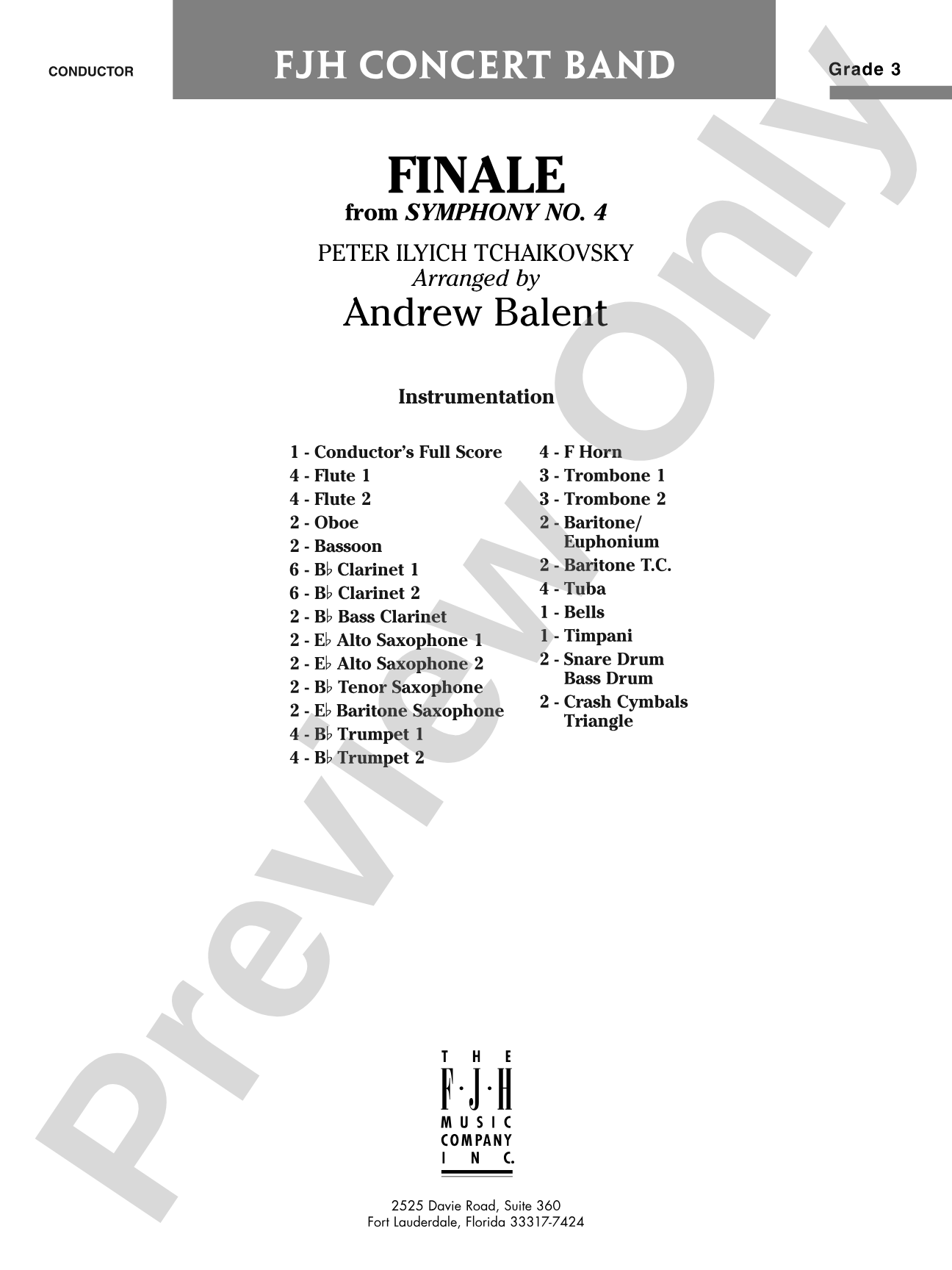 Finale from Symphony No. 4: Score