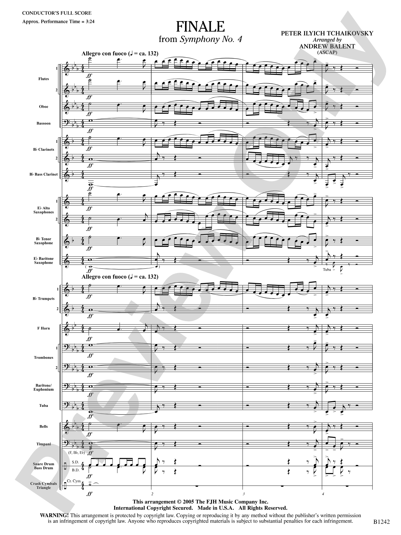 Finale from Symphony No. 4: Score