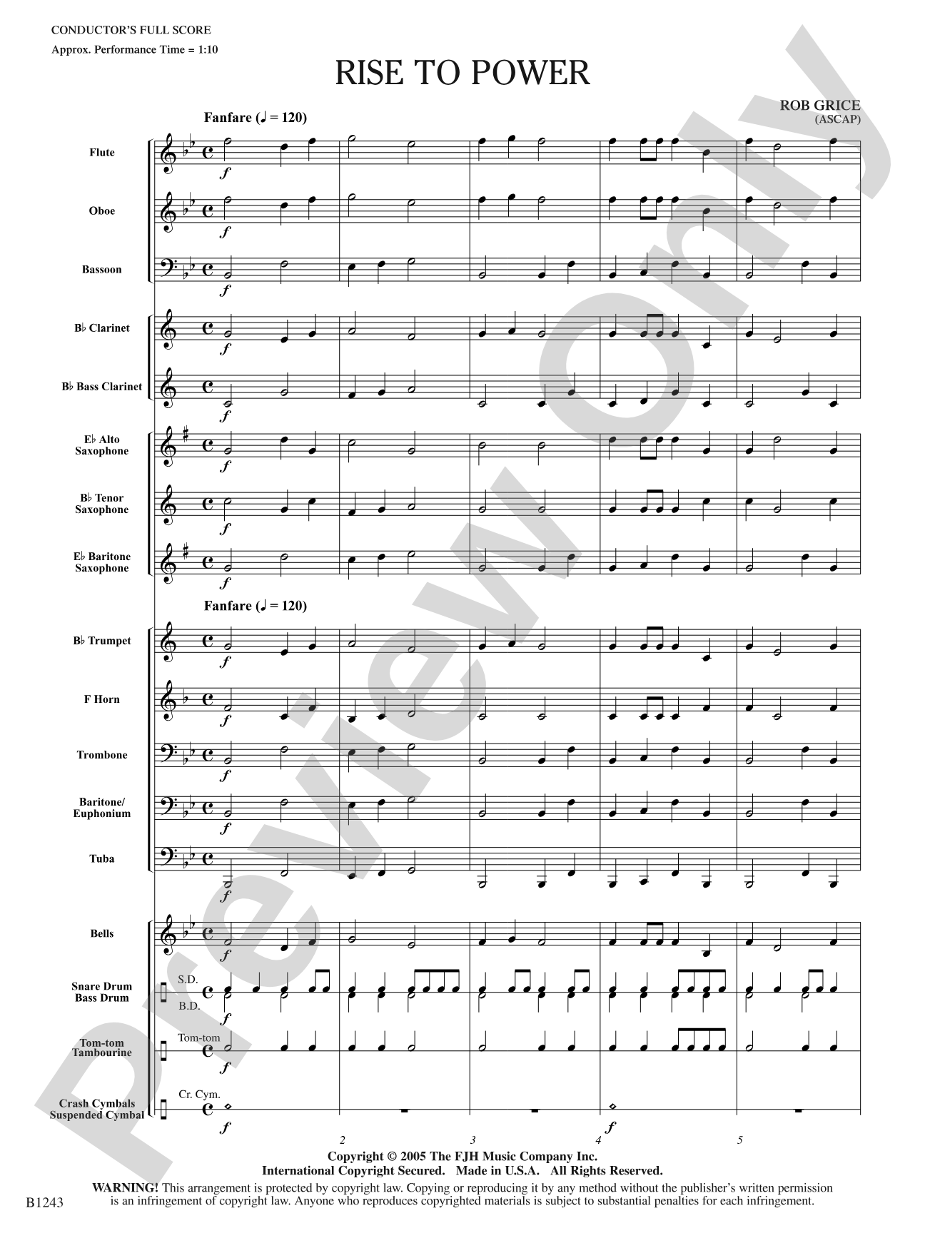 Rise to Power: Concert Band Conductor Score & Parts