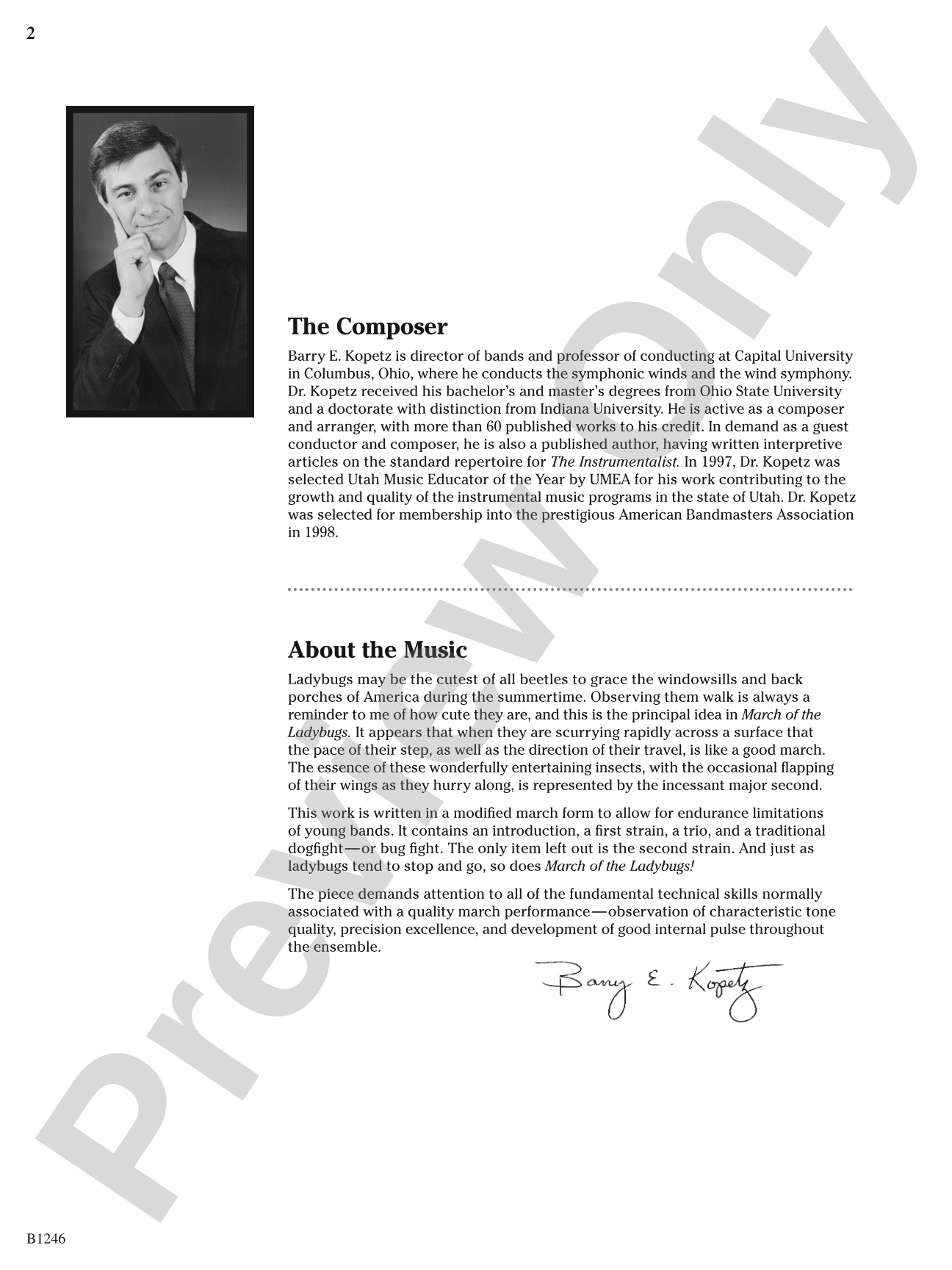 March of the Ladybugs: Concert Band Conductor Score & Parts