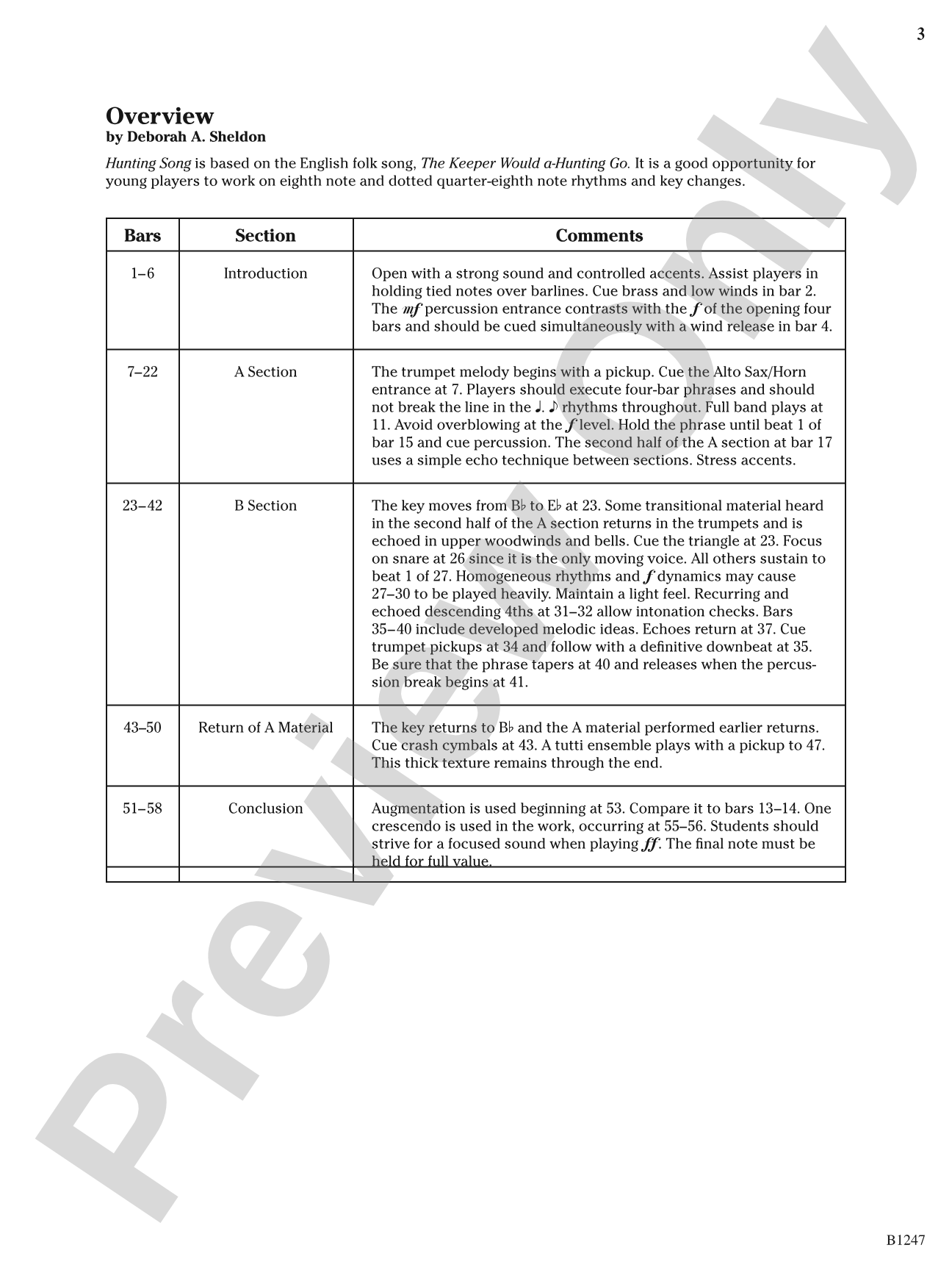 Hunting Song (The Keeper Would A-Hunting Go): Concert Band Conductor Score & Parts