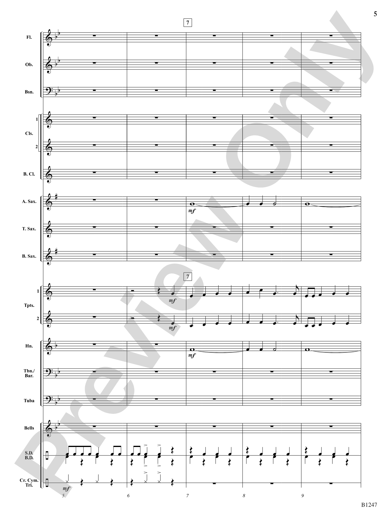 Hunting Song (The Keeper Would A-Hunting Go): Concert Band Conductor Score & Parts