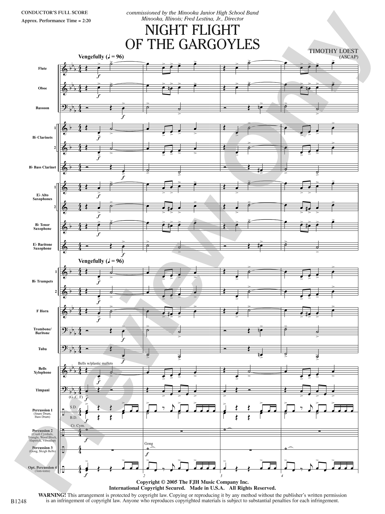 Night Flight of the Gargoyles: Concert Band Conductor Score & Parts