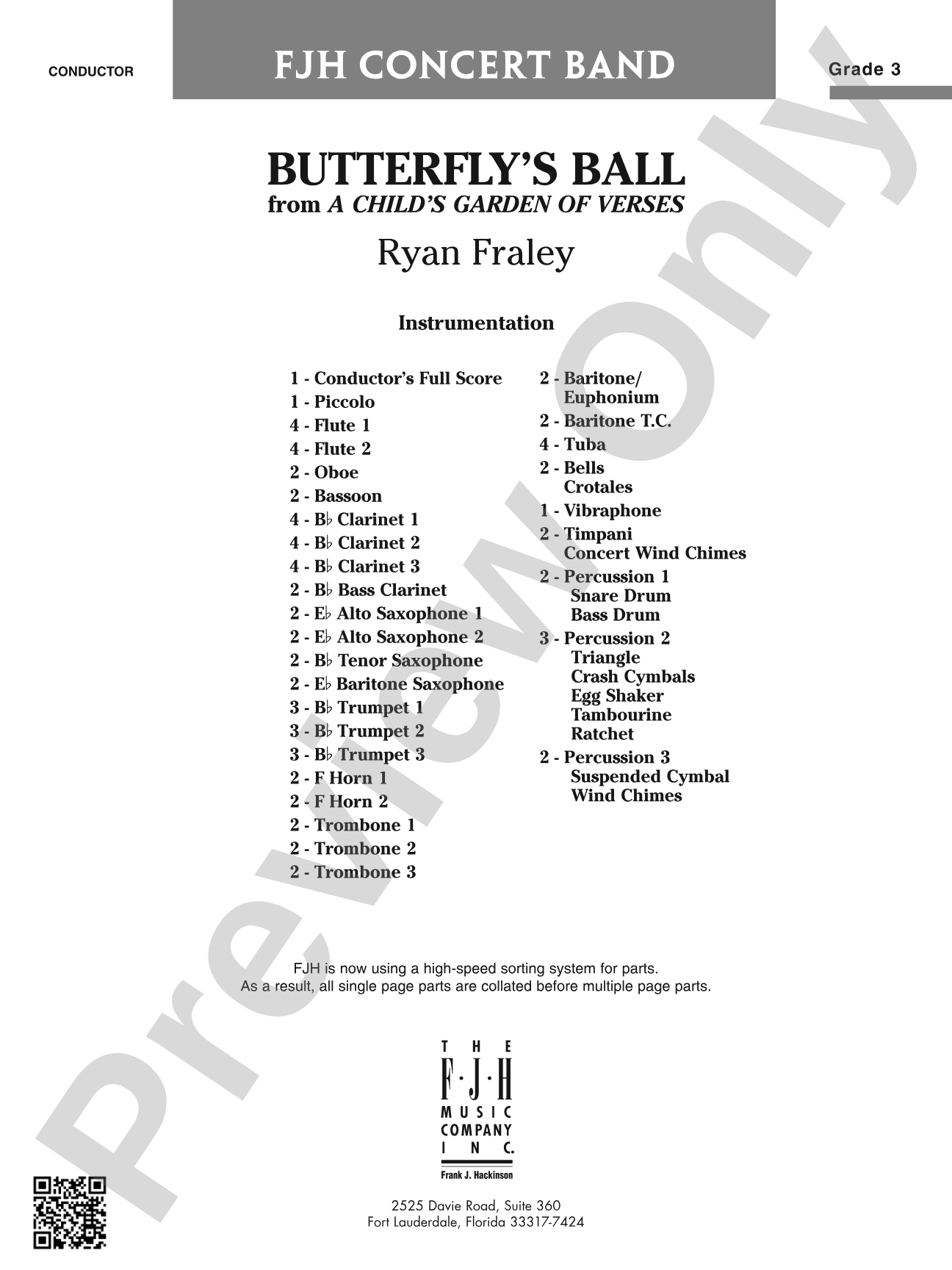 Butterfly's Ball (from A Child's Garden of Verses): Concert Band Conductor Score & Parts