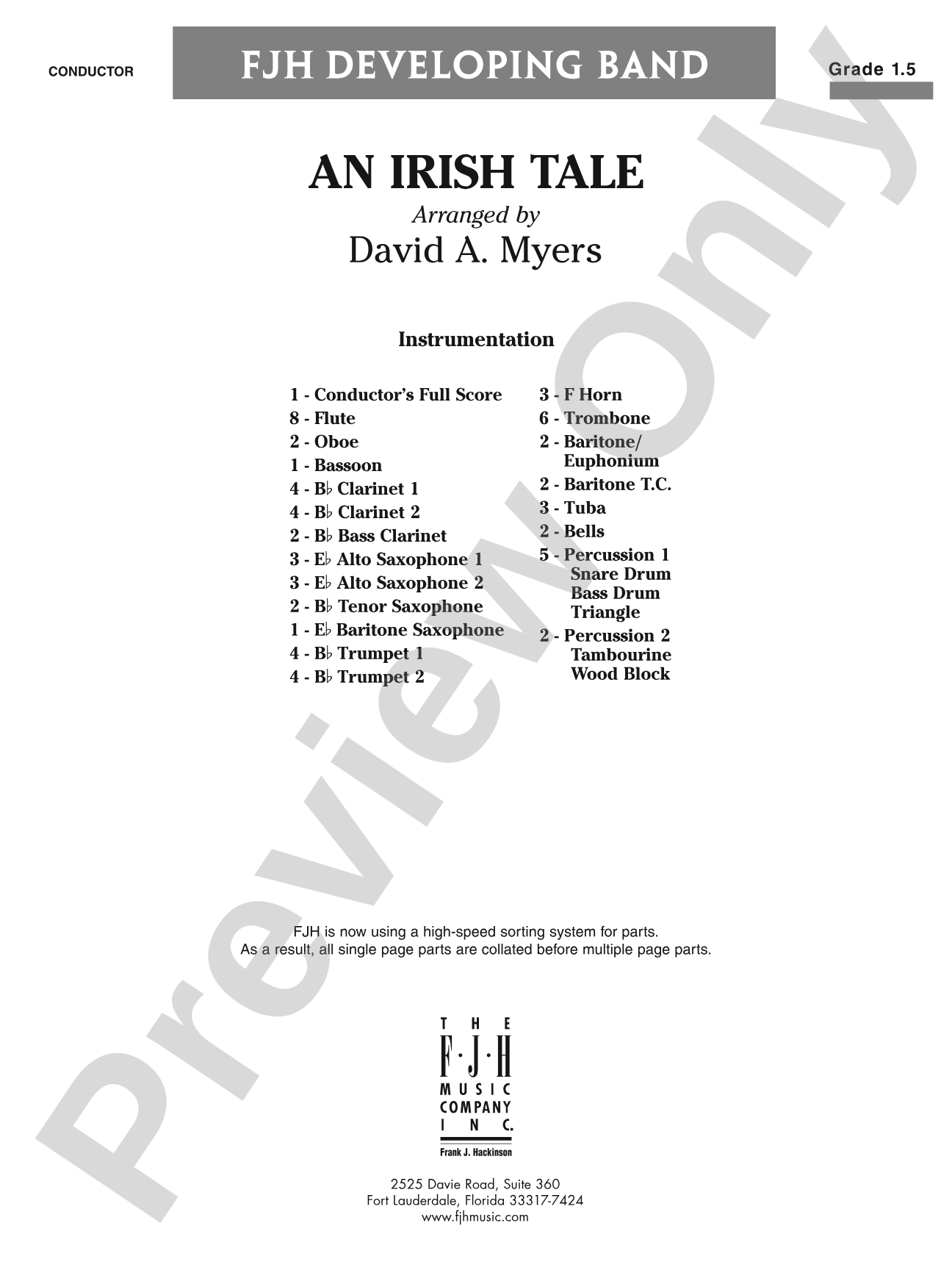 An Irish Tale: Score