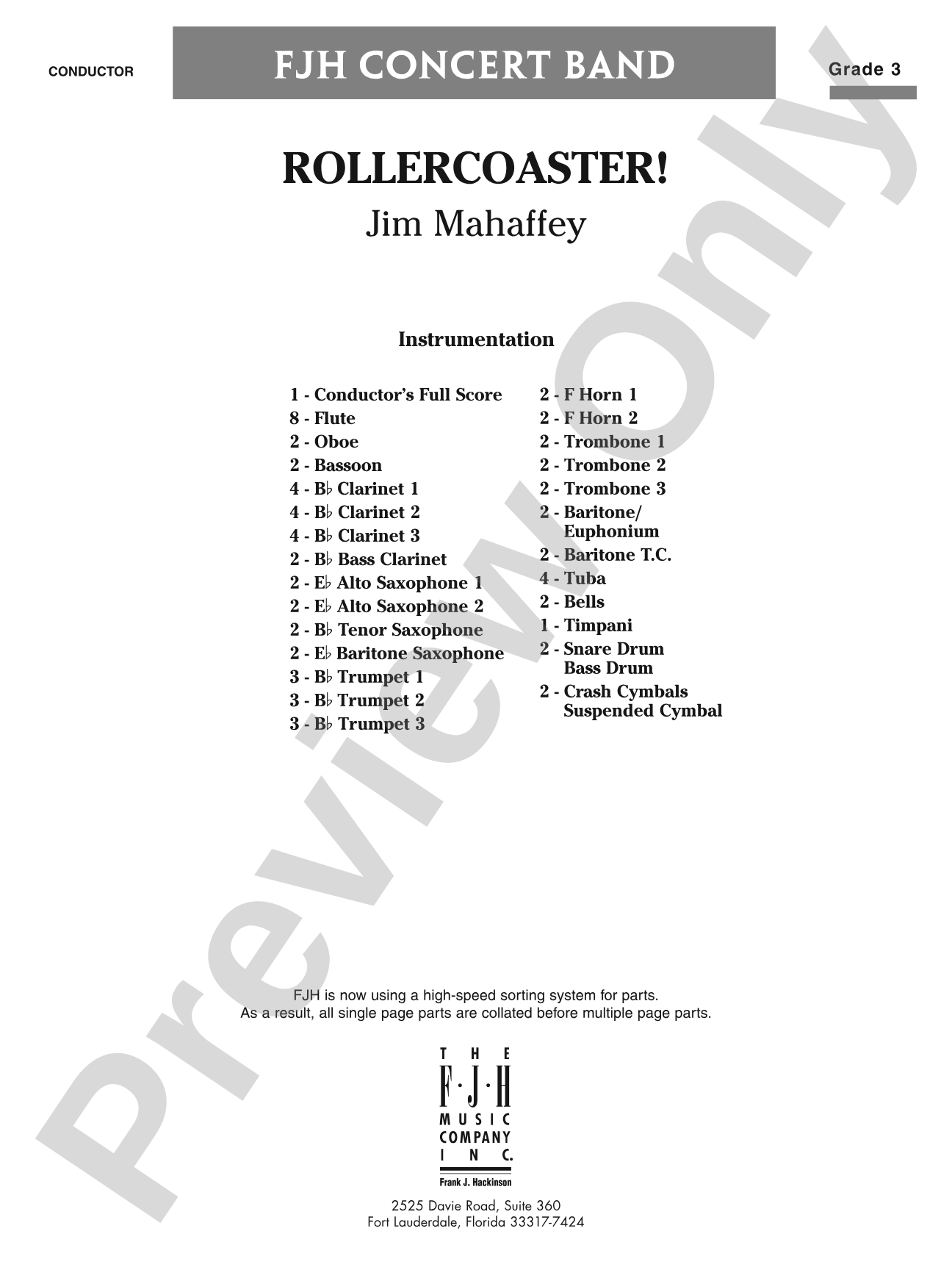Rollercoaster!: Concert Band Conductor Score & Parts