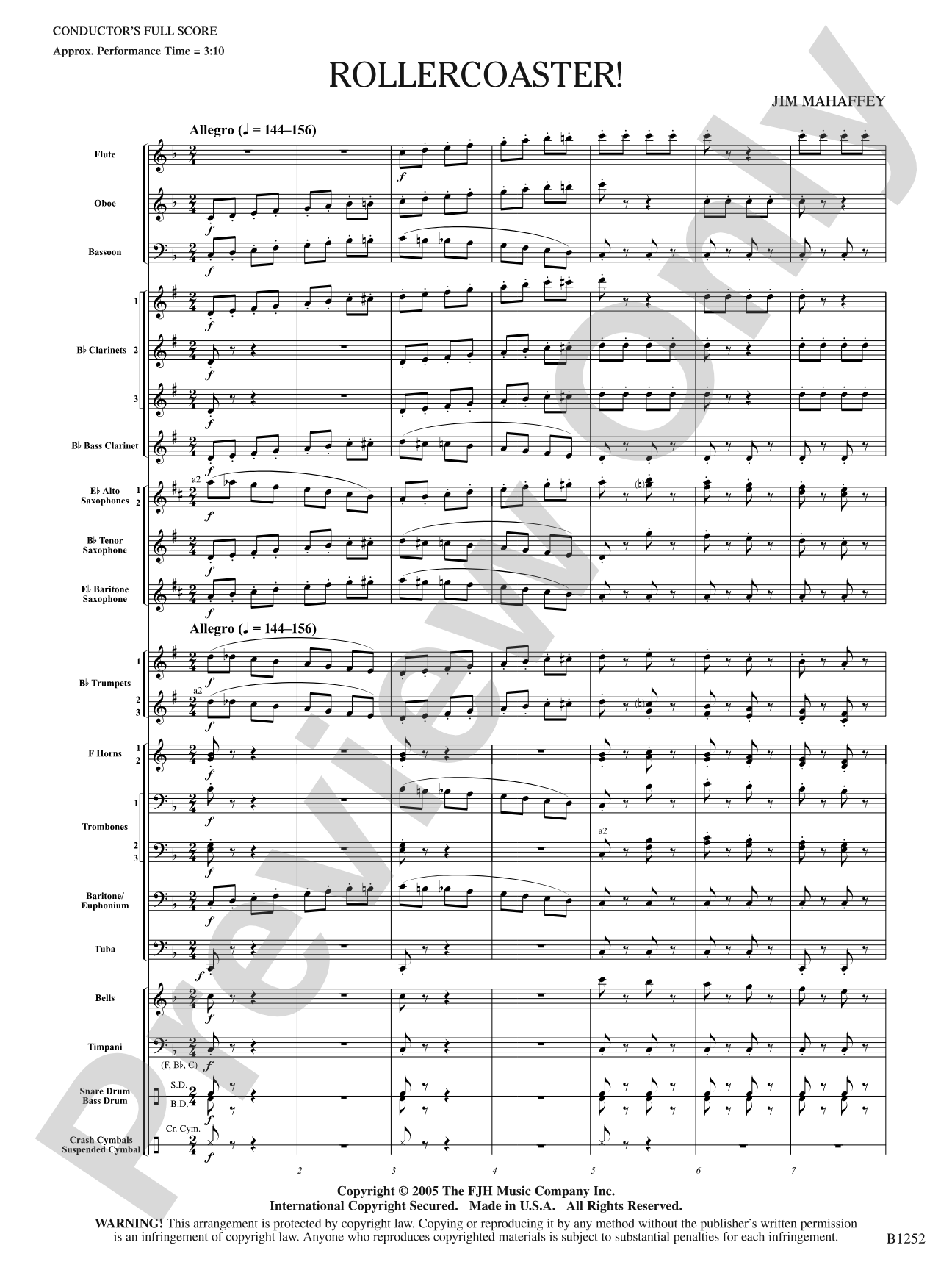 Rollercoaster!: Concert Band Conductor Score & Parts
