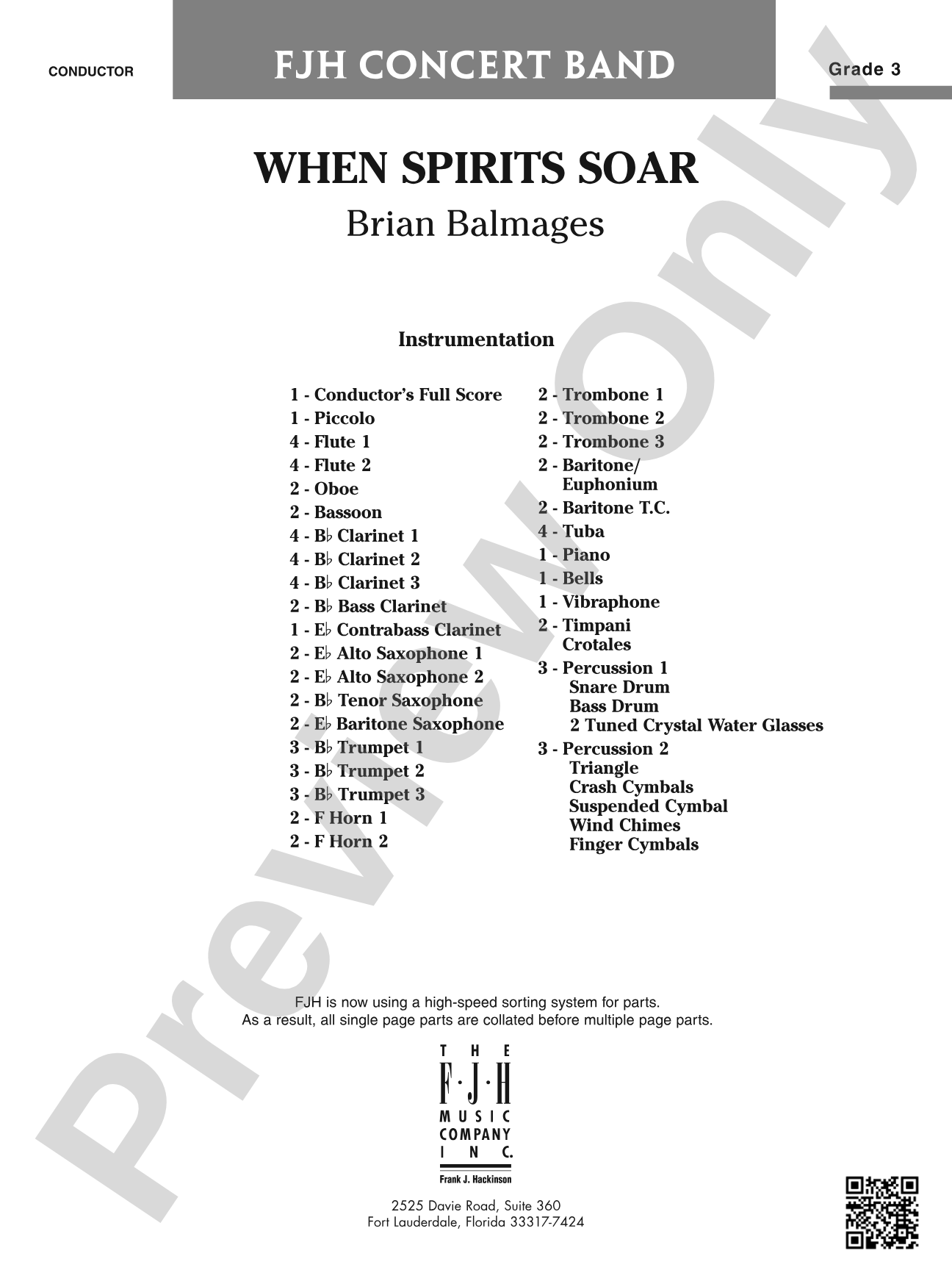 When Spirits Soar: Concert Band Conductor Score & Parts