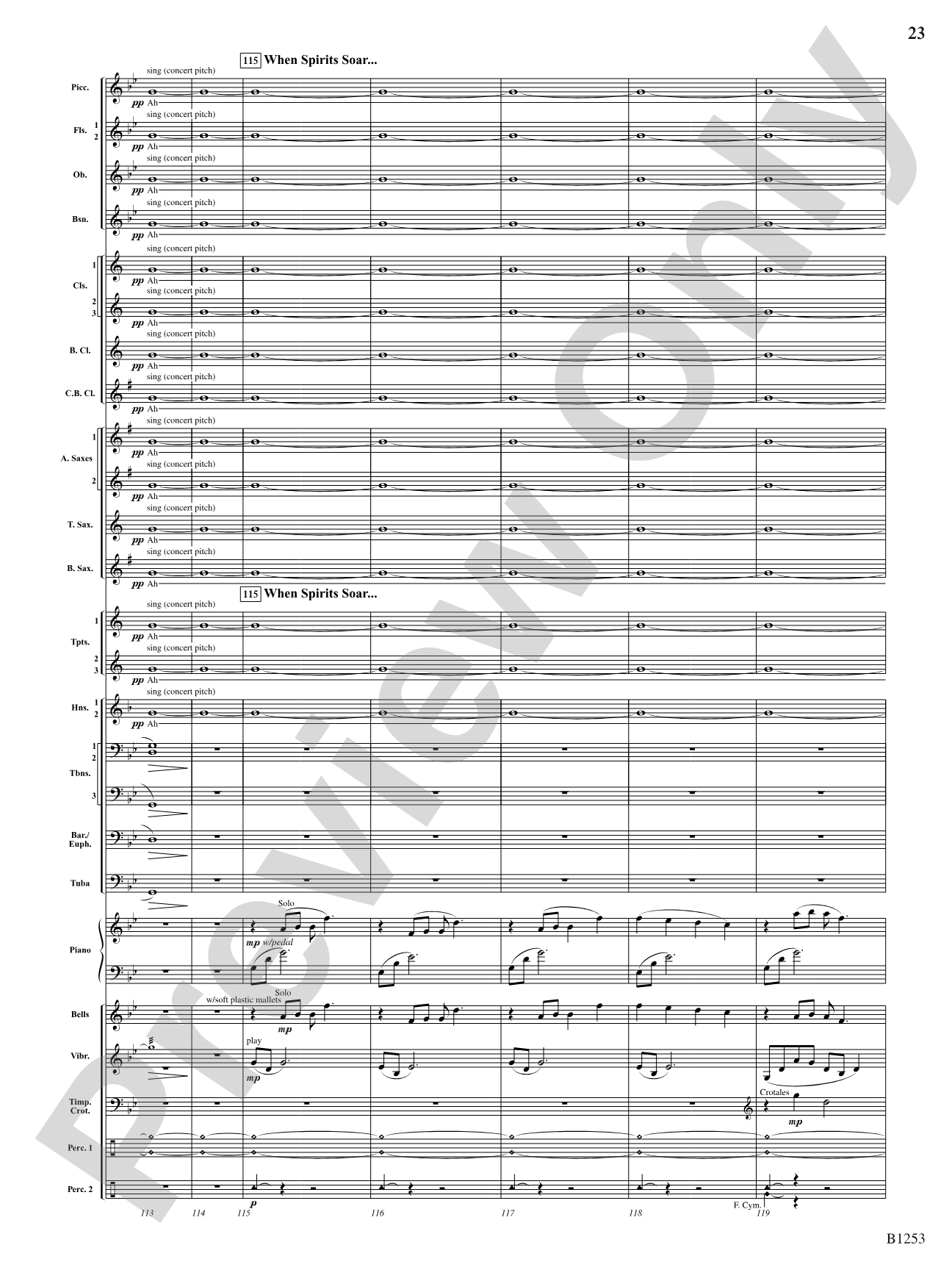 When Spirits Soar: Concert Band Conductor Score & Parts