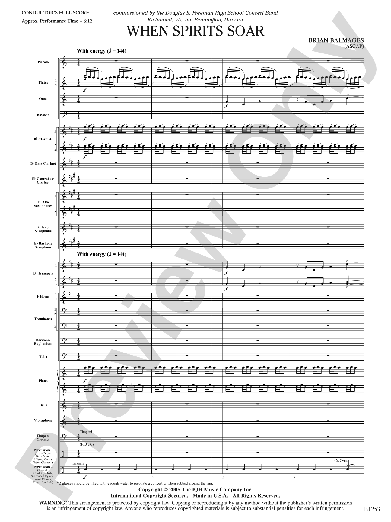 When Spirits Soar: Concert Band Conductor Score & Parts