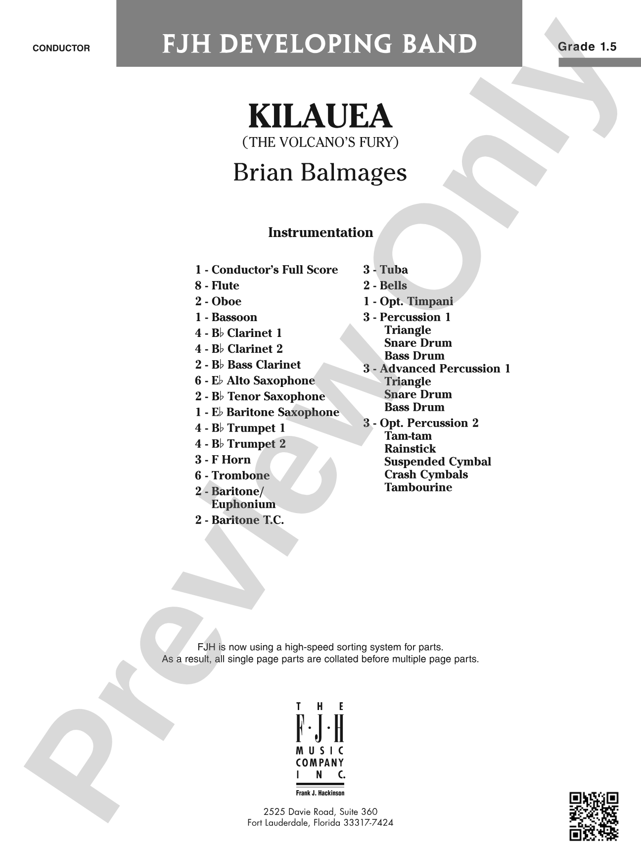 Kilauea (The Volcano's Fury): Concert Band Conductor Score & Parts