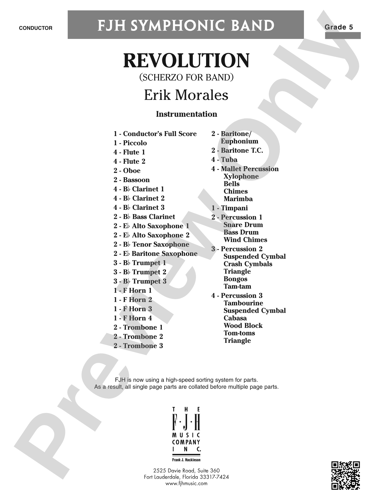 Revolution (Scherzo for Band): Concert Band Conductor Score & Parts