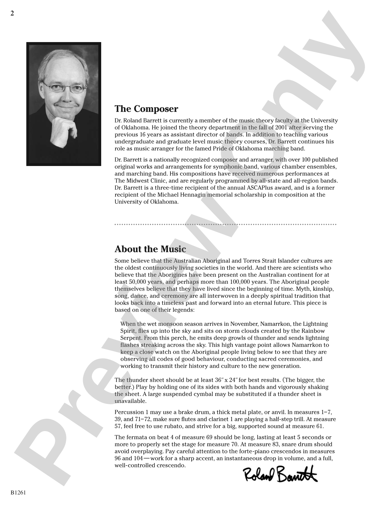 The Lightning Spirit: Score