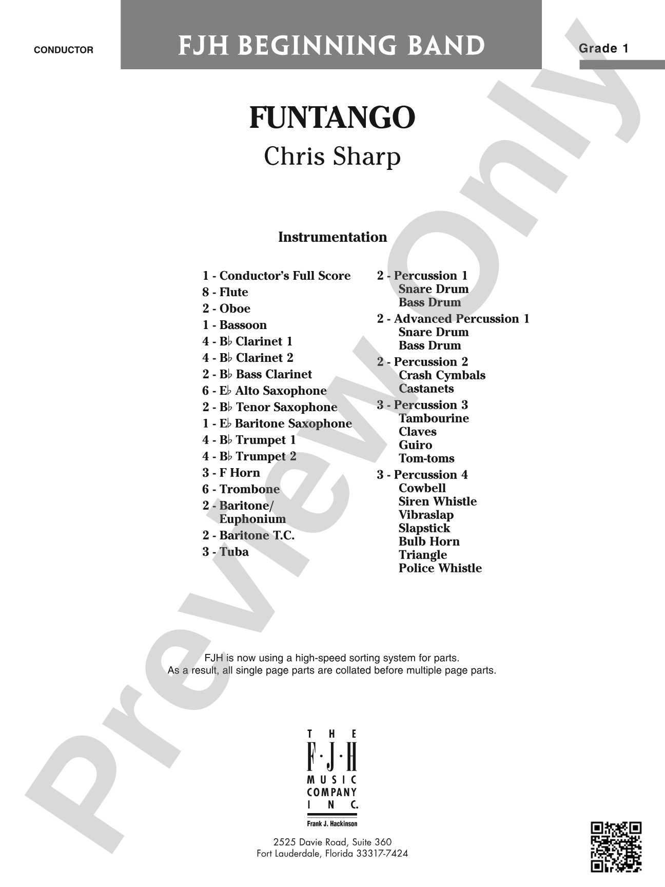 Funtango: Concert Band Conductor Score & Parts