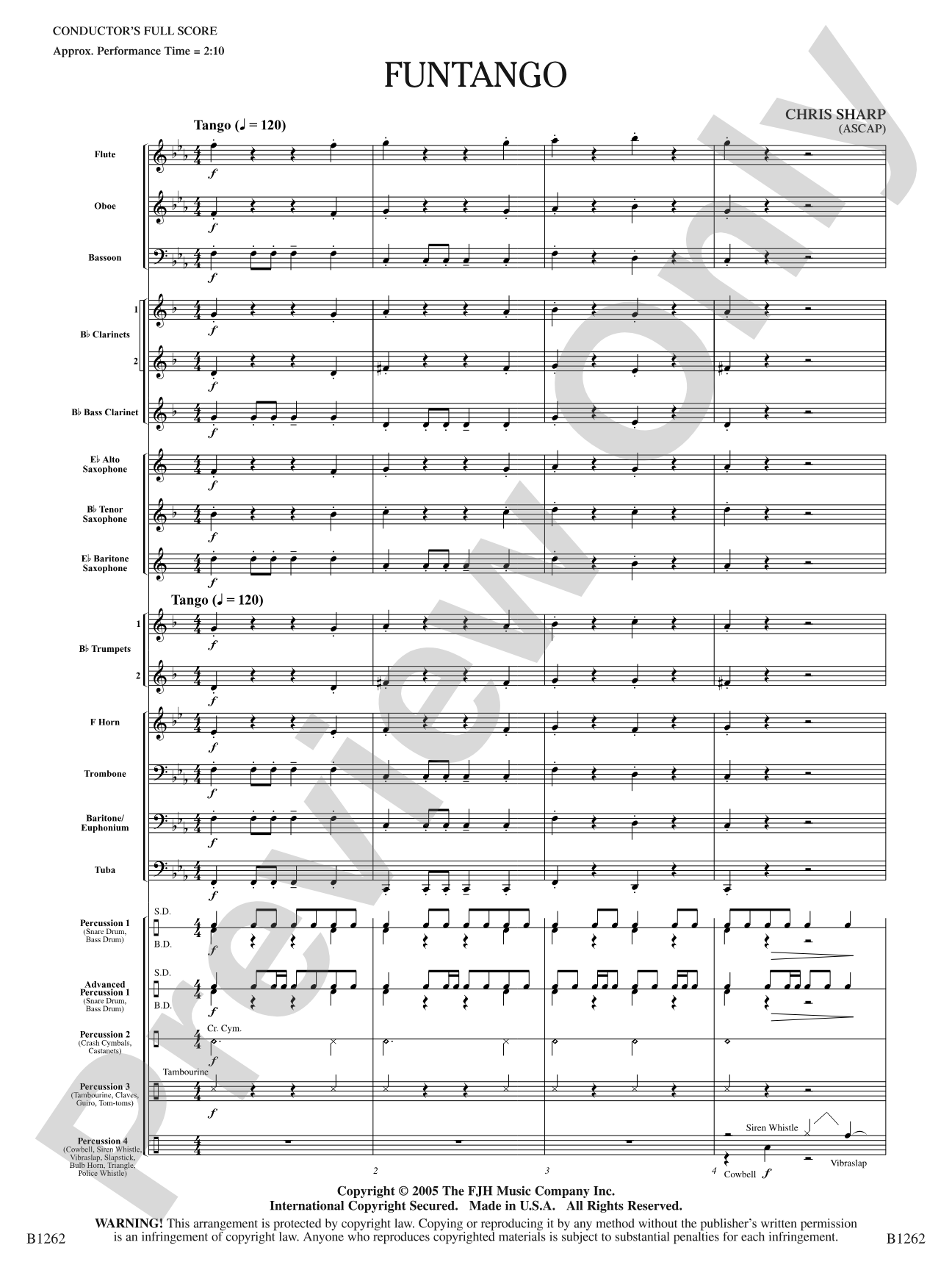 Funtango: Concert Band Conductor Score & Parts