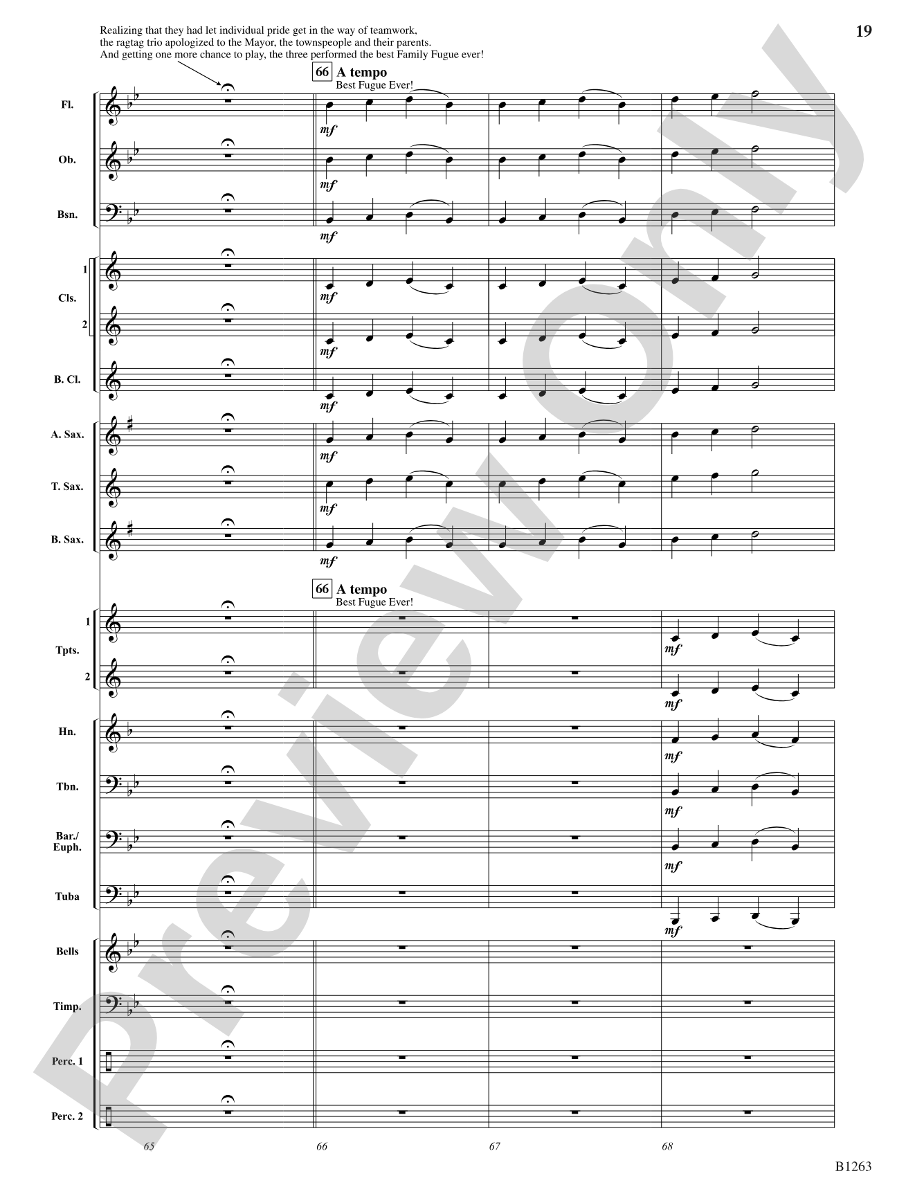 Family Fugue: Concert Band Conductor Score & Parts