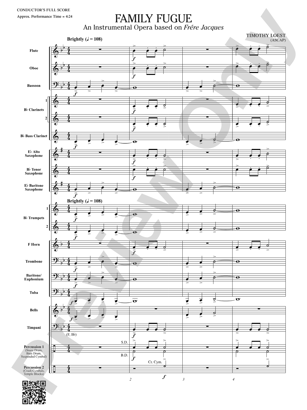 Family Fugue: Concert Band Conductor Score & Parts