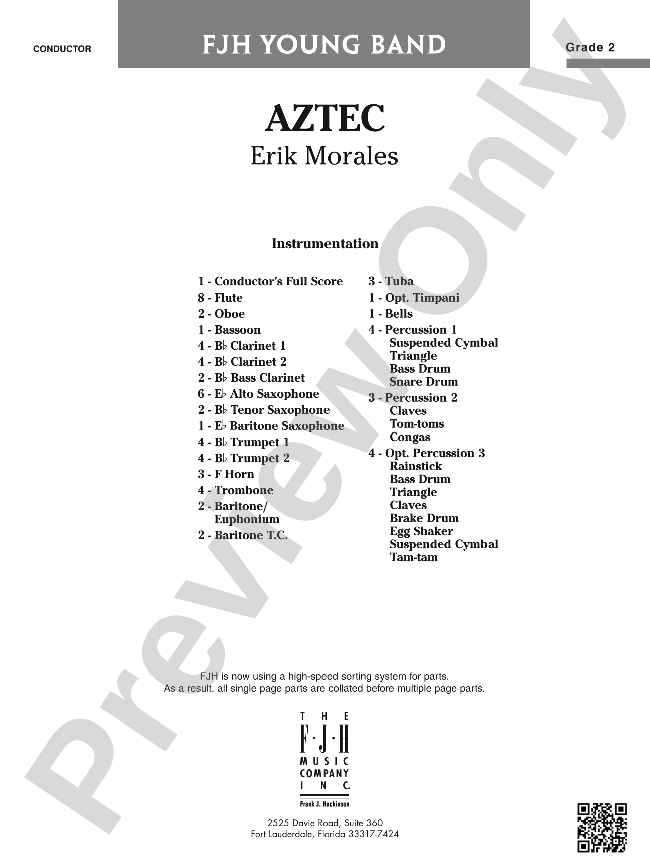 Aztec: Concert Band Conductor Score & Parts