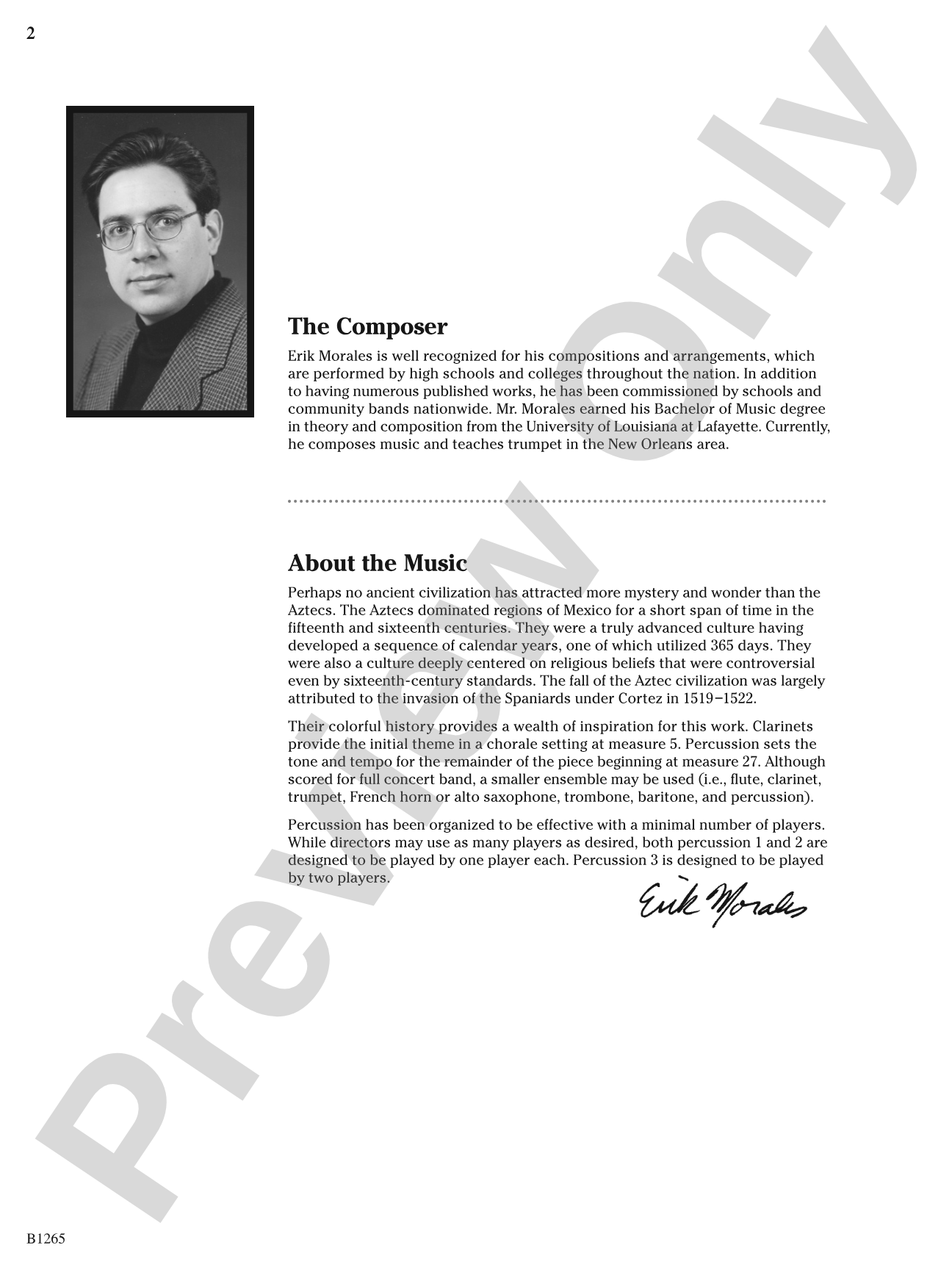Aztec: Concert Band Conductor Score & Parts
