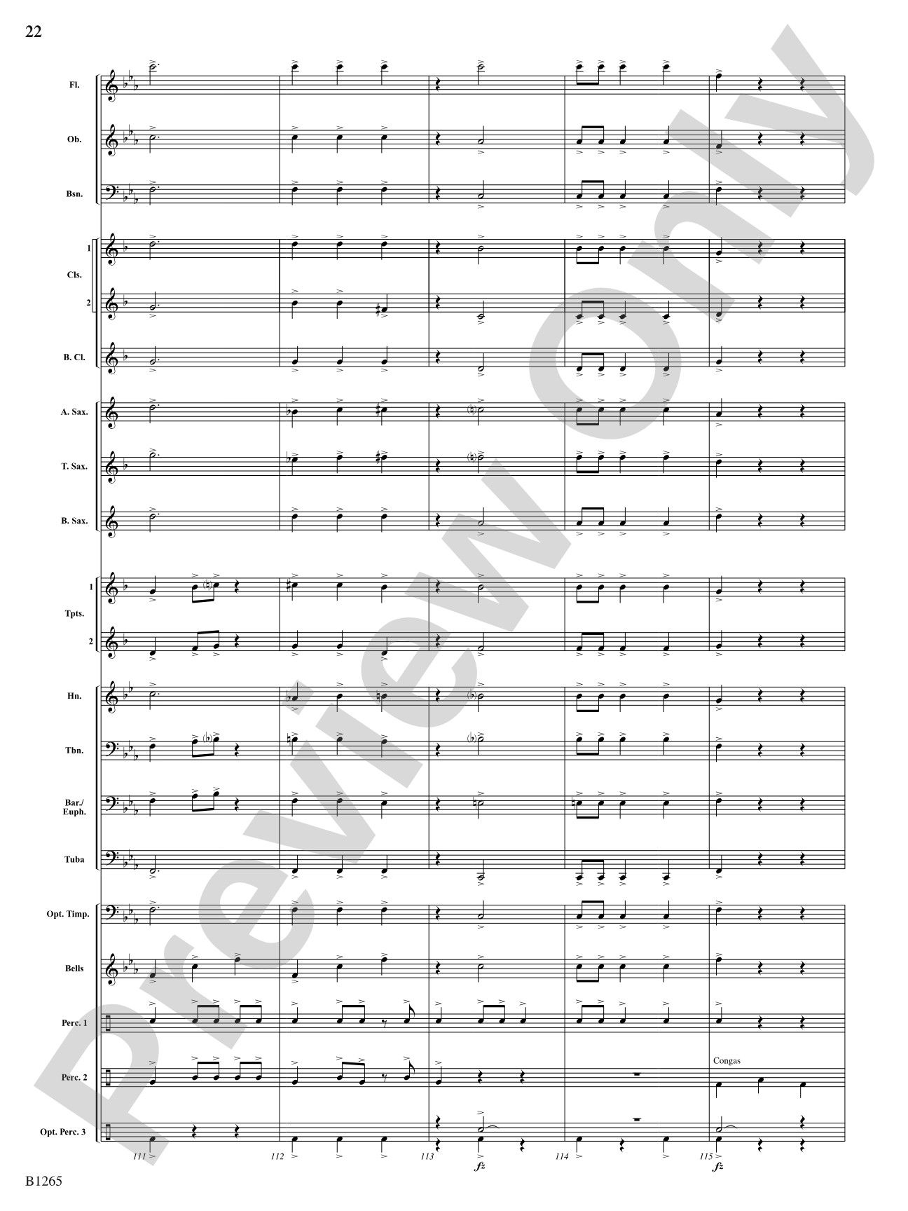 Aztec: Concert Band Conductor Score & Parts